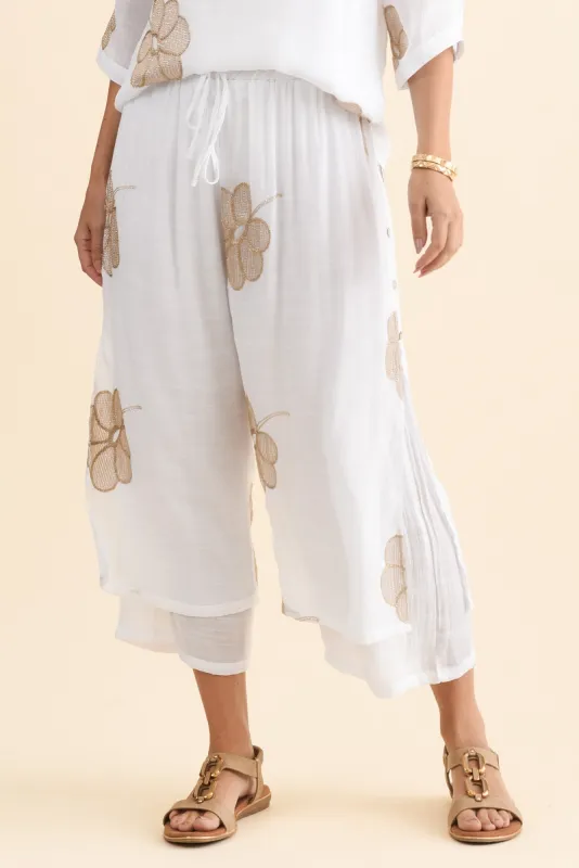 Max White Flower Layered Pants sold by Blue Bungalow