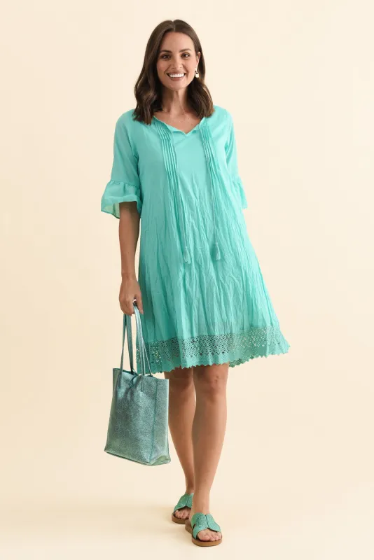 Cayman Sky Blue Cotton Tunic Dress sold by Blue Bungalow