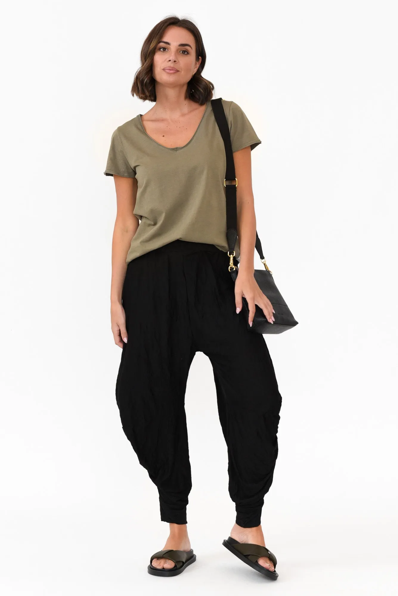 Khaki Cotton Fundamental Vee Tee sold by Blue Bungalow product image thumbnail 2