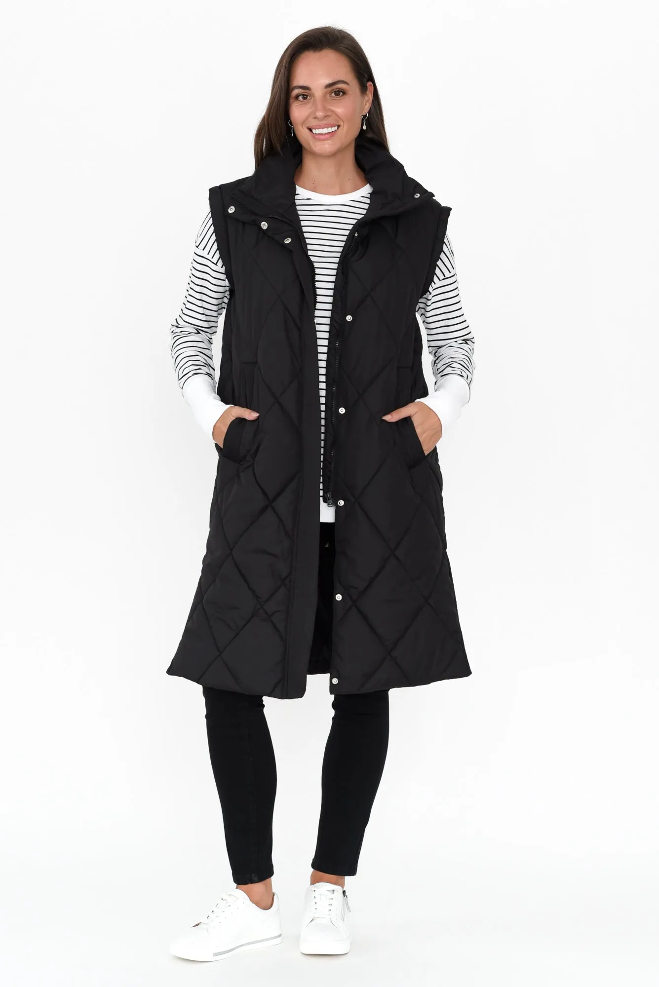 Cape Cod Black Puffer Vest sold by Blue Bungalow product image thumbnail 2
