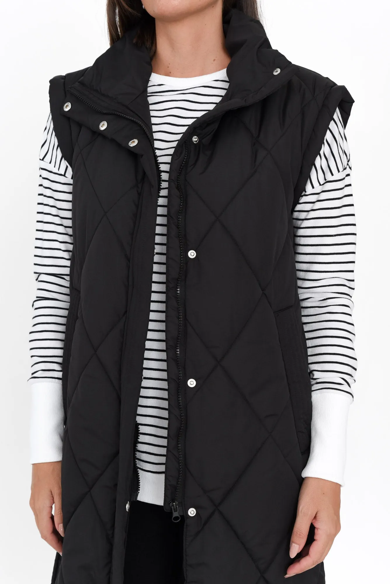 Cape Cod Black Puffer Vest sold by Blue Bungalow product image thumbnail 5