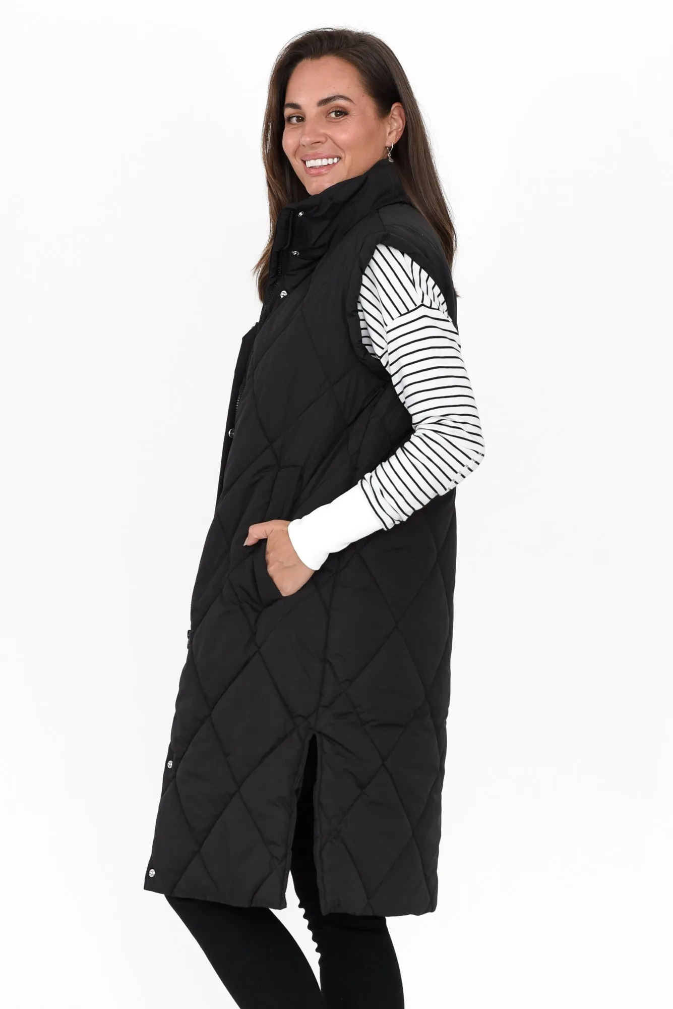 Cape Cod Black Puffer Vest sold by Blue Bungalow product image thumbnail 3