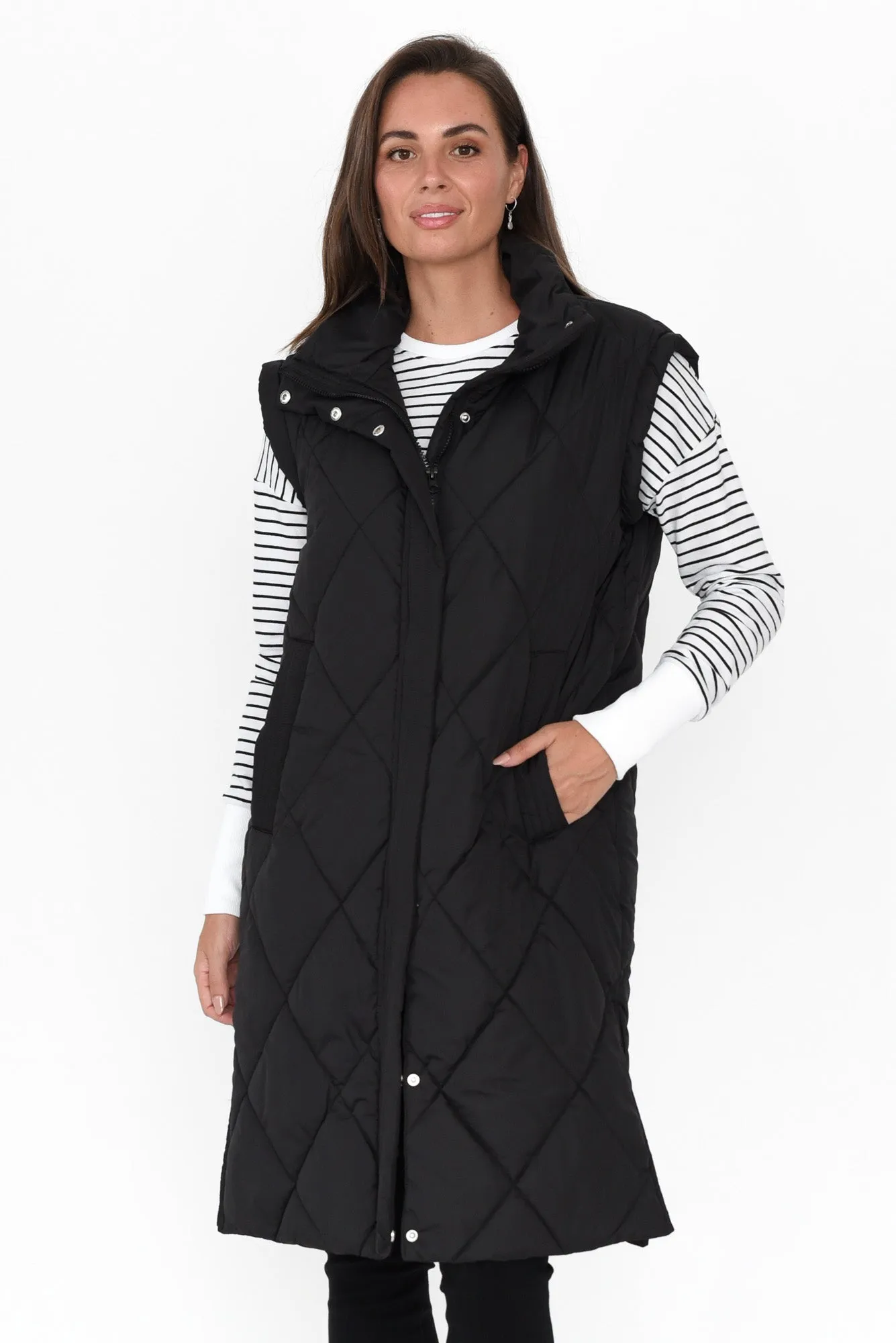 Cape Cod Black Puffer Vest sold by Blue Bungalow