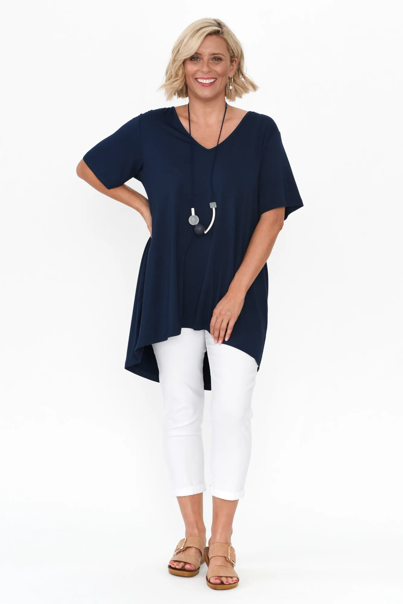 Novella Navy Bamboo Top sold by Blue Bungalow product image thumbnail 2