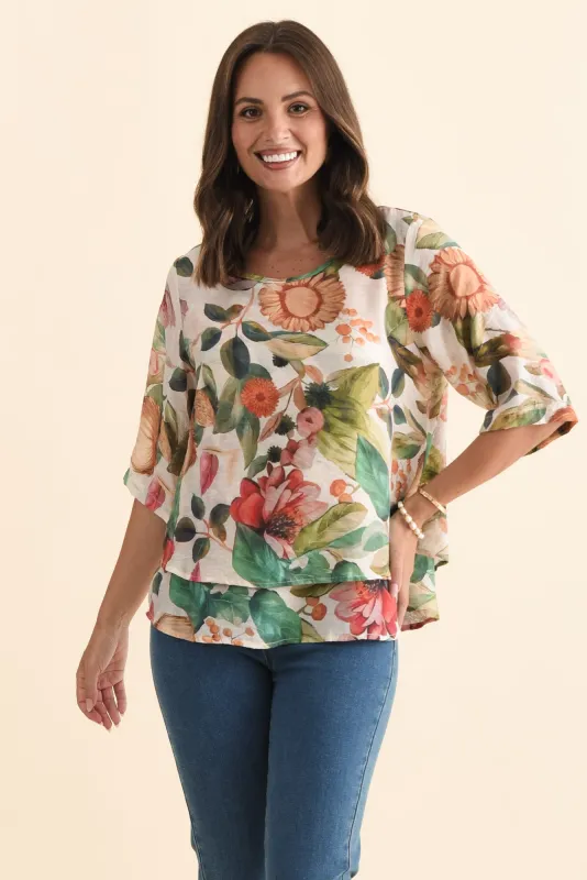 Liora Red Foliage Layered Top sold by Blue Bungalow