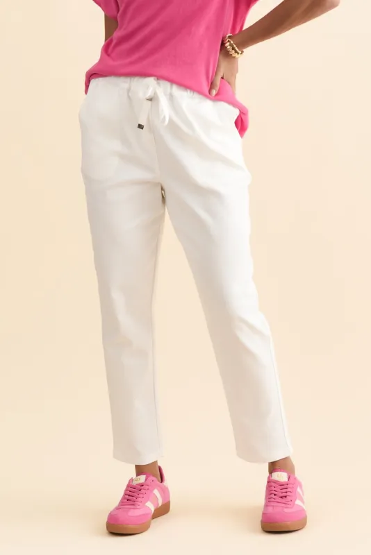 Kenzie White Drawstring Pants sold by Blue Bungalow