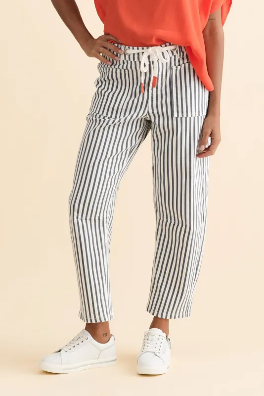 Breslin Blue Stripe Barrel Jeans sold by Blue Bungalow