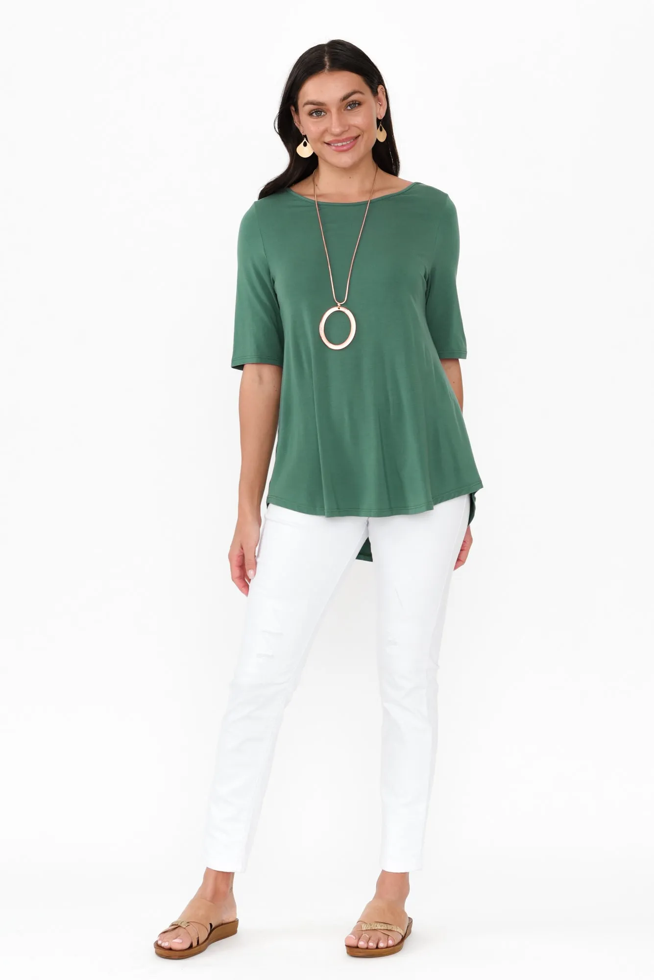 Buttery Emerald Half Sleeve Tee sold by Blue Bungalow product image thumbnail 2
