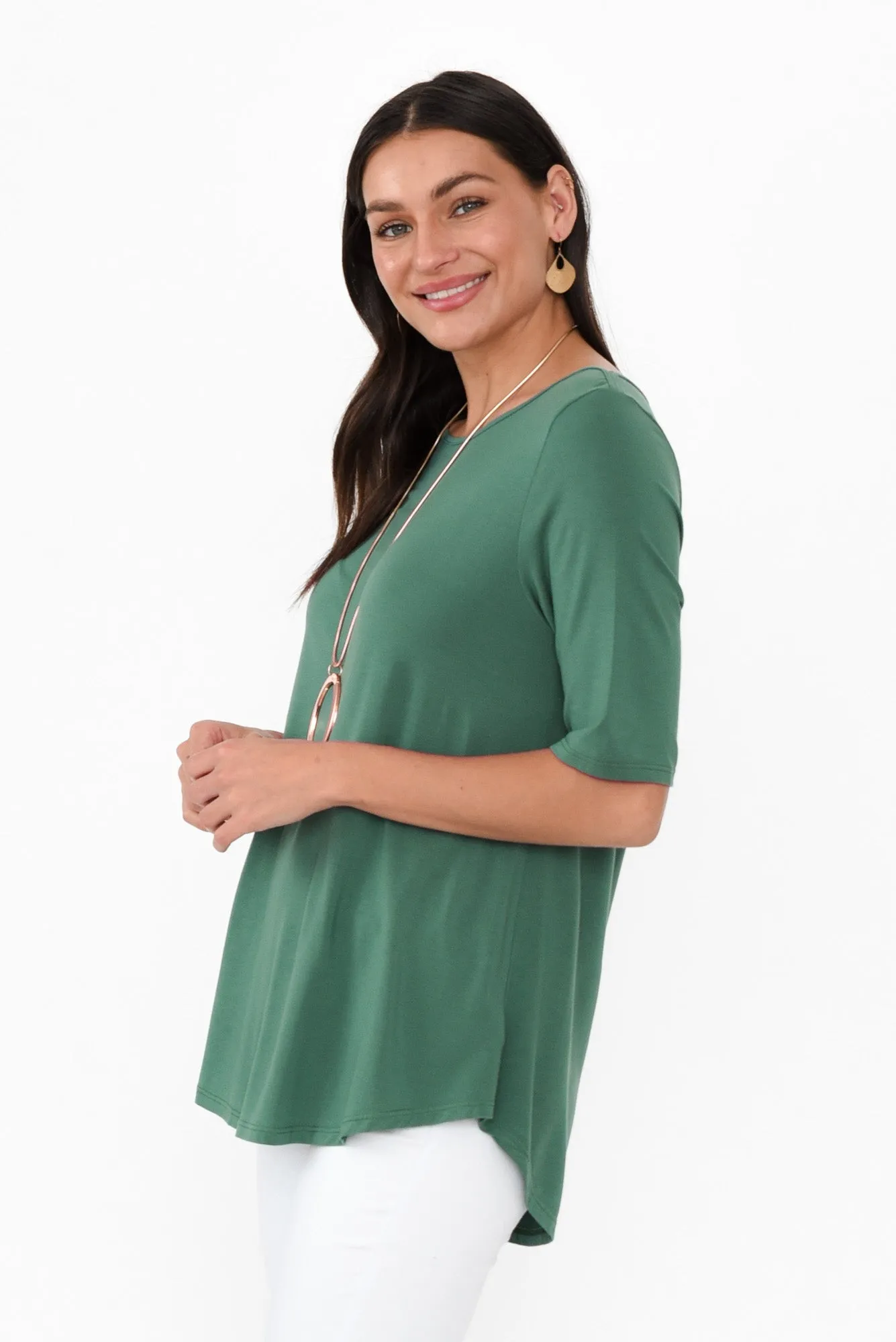 Buttery Emerald Half Sleeve Tee sold by Blue Bungalow product image thumbnail 4