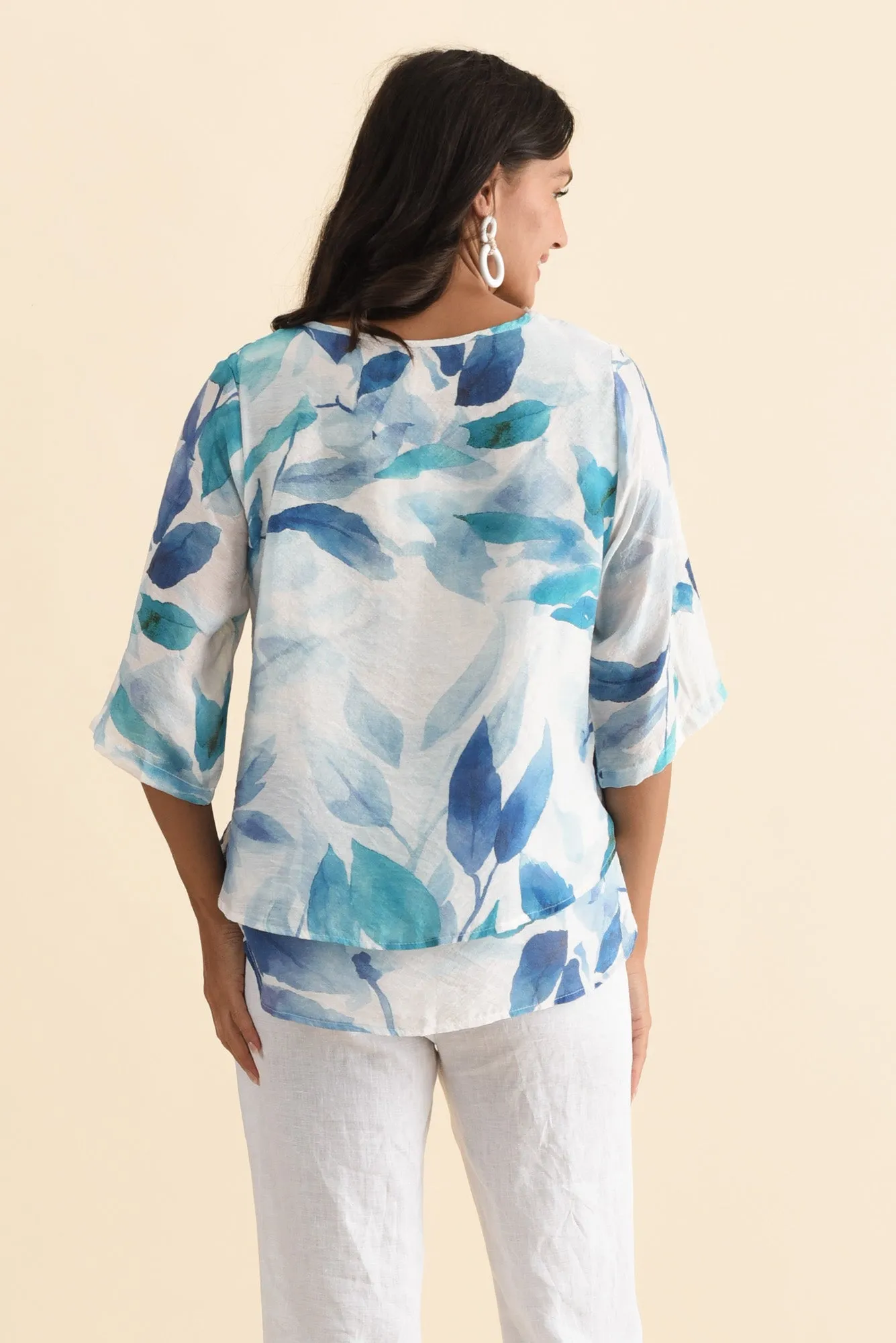 Liora Blue Bloom Layered Top sold by Blue Bungalow product image thumbnail 4