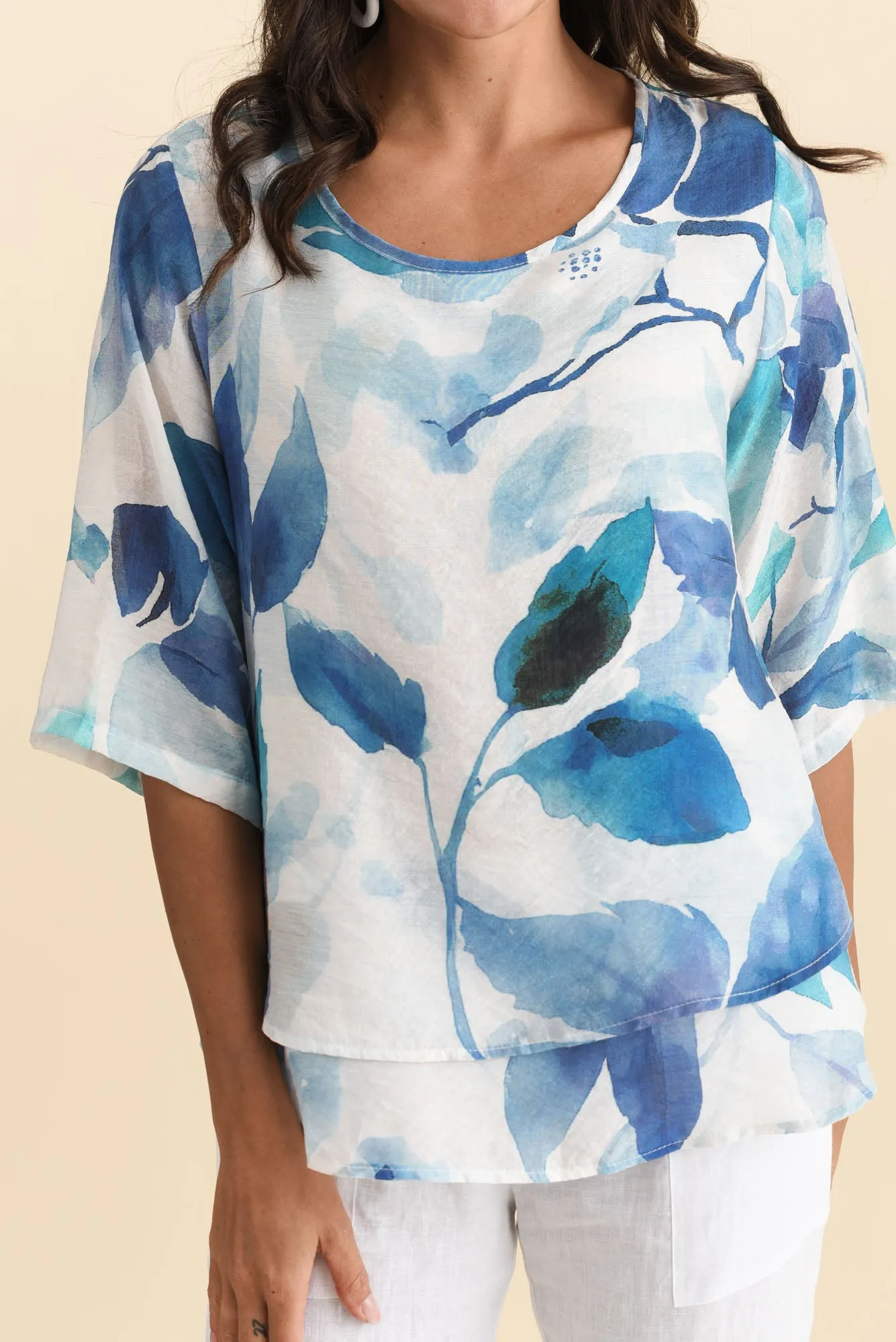 Liora Blue Bloom Layered Top sold by Blue Bungalow product image thumbnail 5