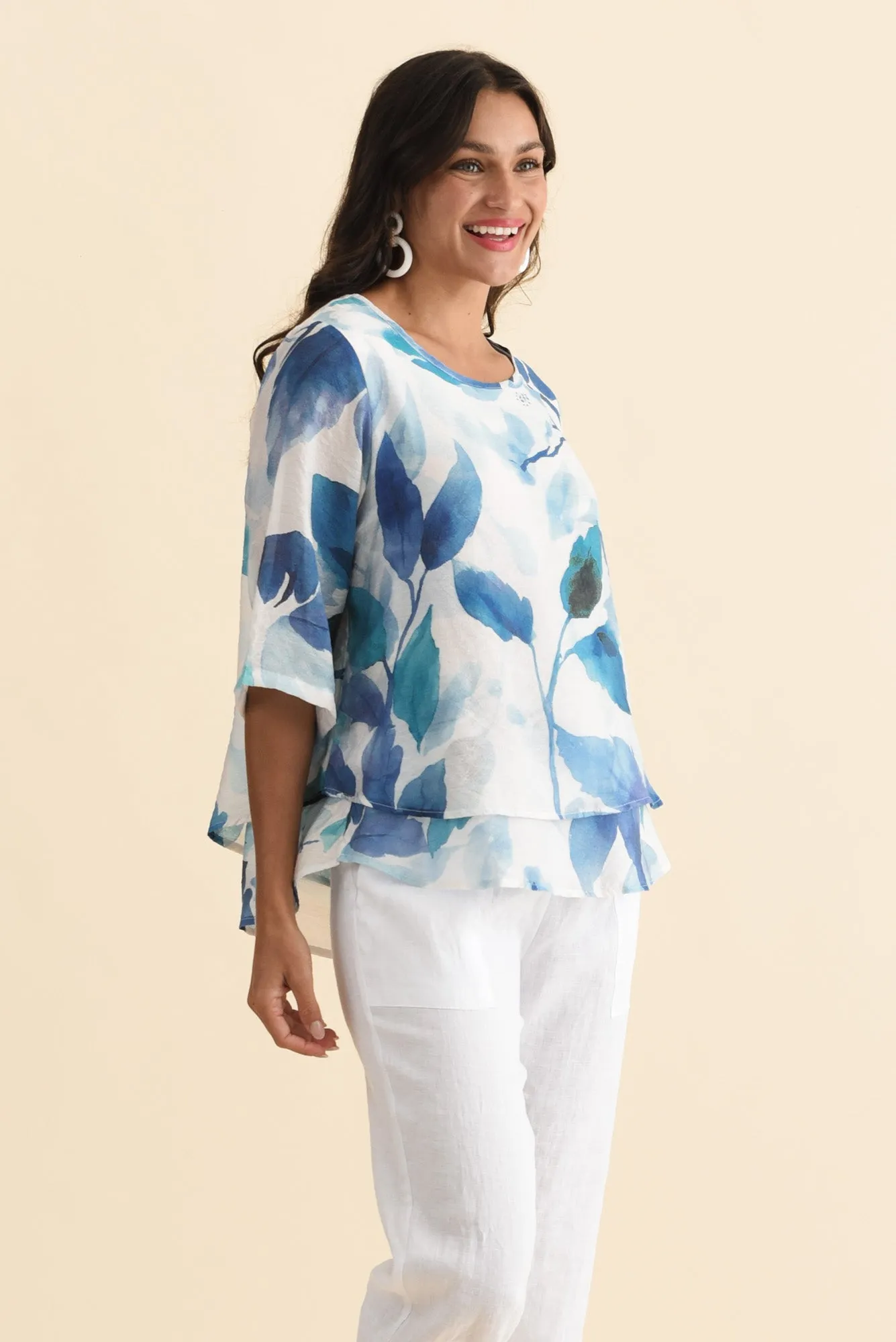 Liora Blue Bloom Layered Top sold by Blue Bungalow product image thumbnail 3