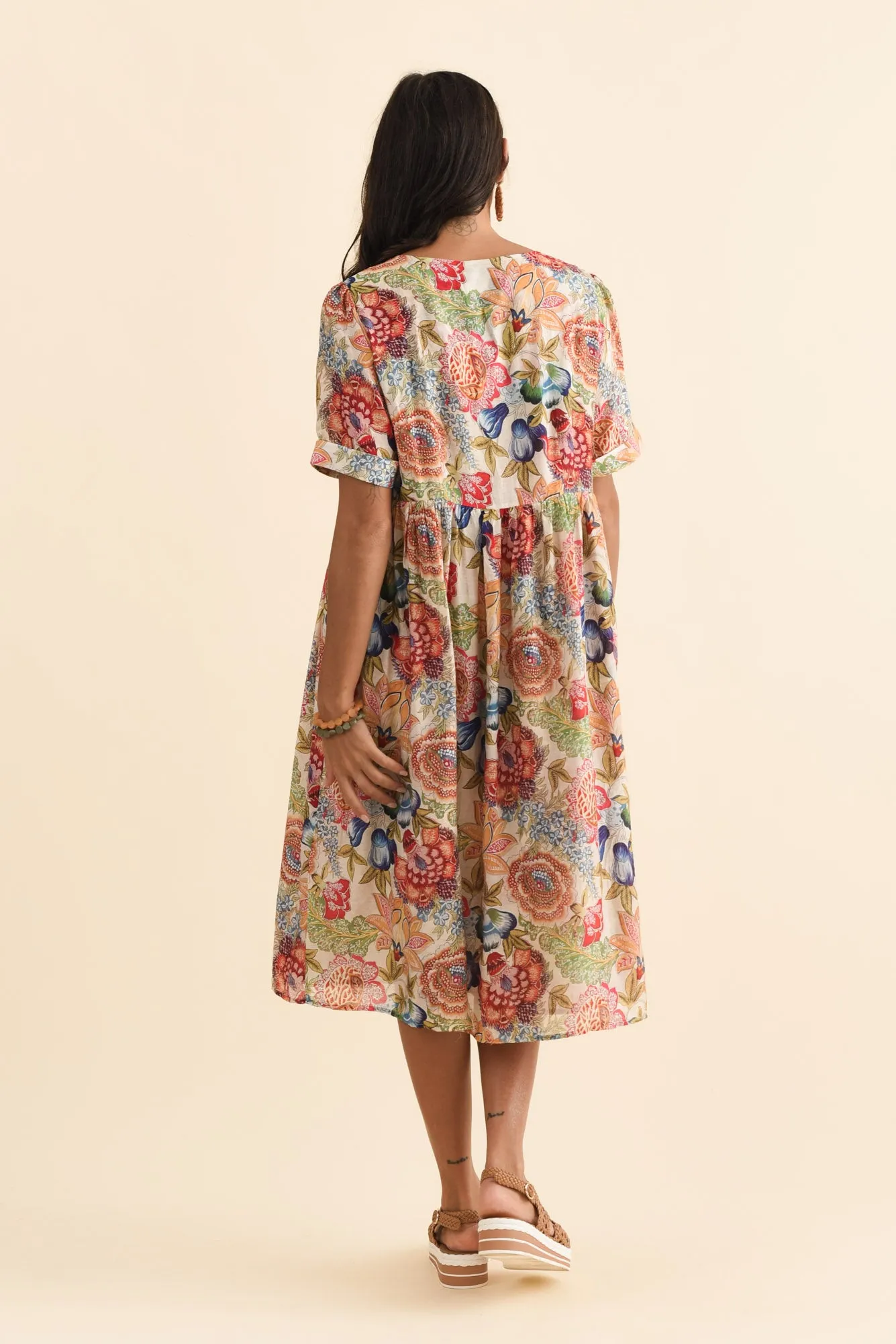 Rayna Orange Garden Button Dress sold by Blue Bungalow product image thumbnail 4