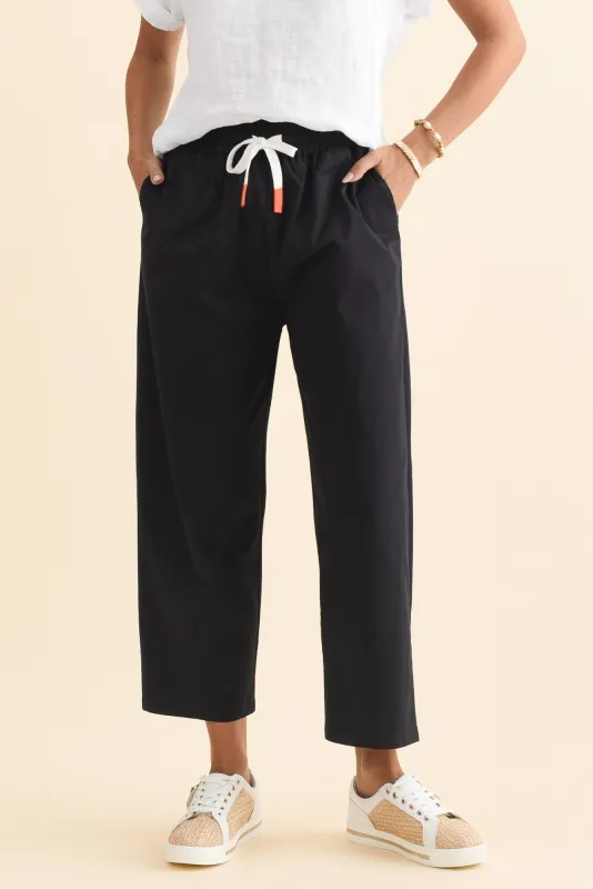 Martin Navy Cotton Barrel Pants sold by Blue Bungalow