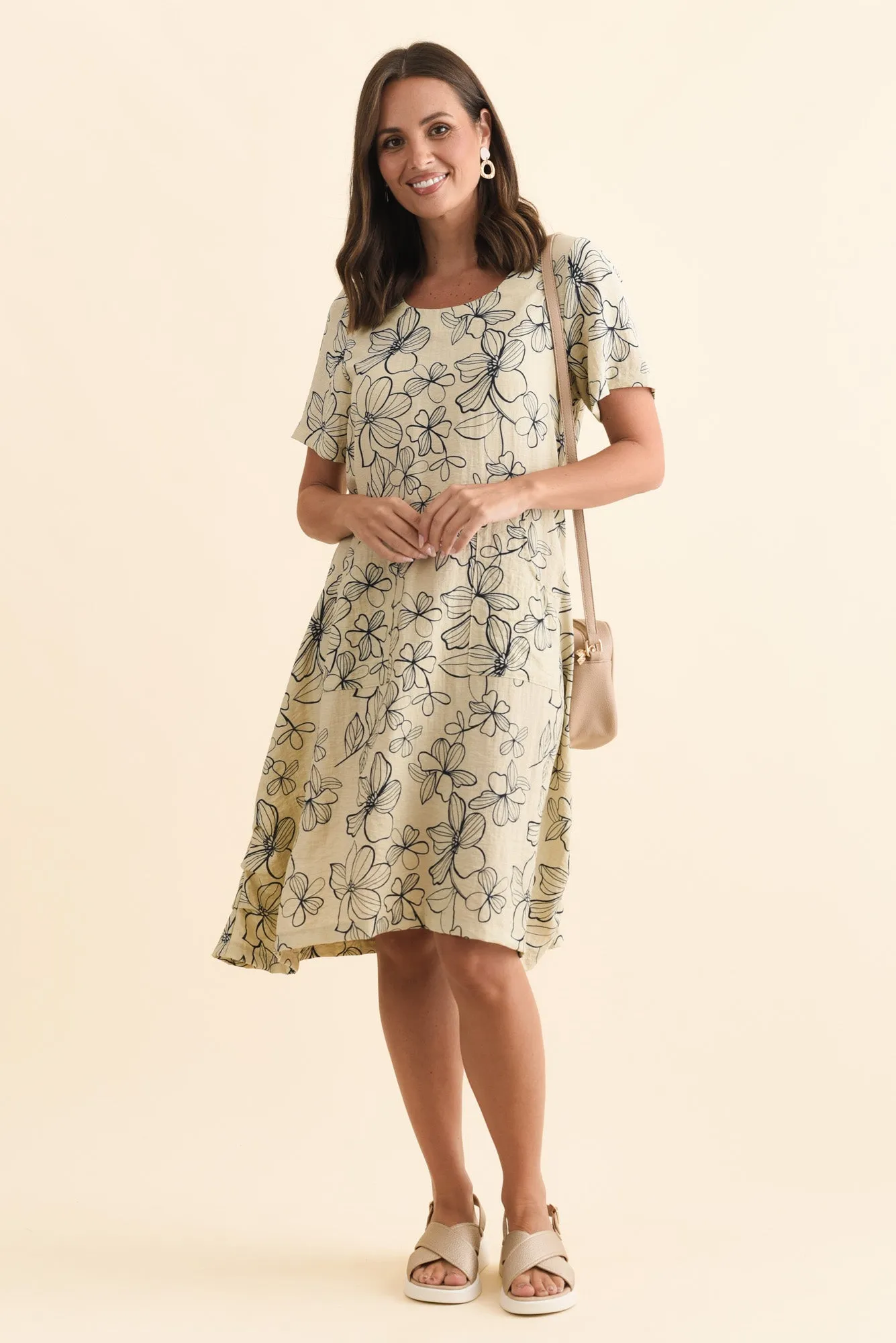 Bexley Sage Flower Pocket Dress sold by Blue Bungalow