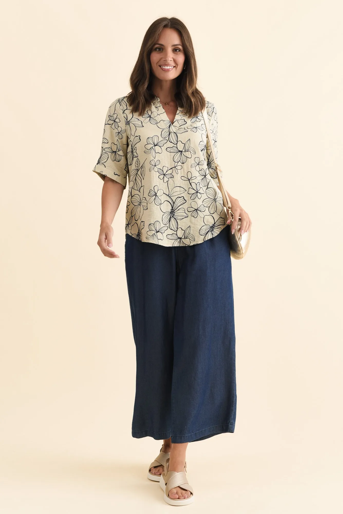 Breigh Sage Flower V Neck Top sold by Blue Bungalow product image thumbnail 2