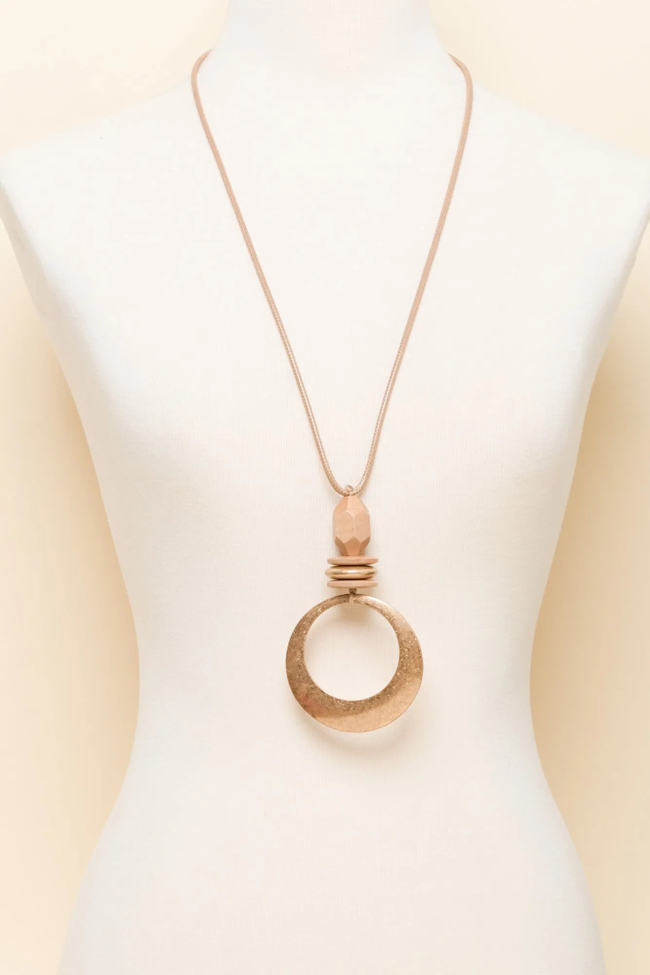 Gracie Natural Circle Pendant Necklace sold by Blue Bungalow product image thumbnail 2