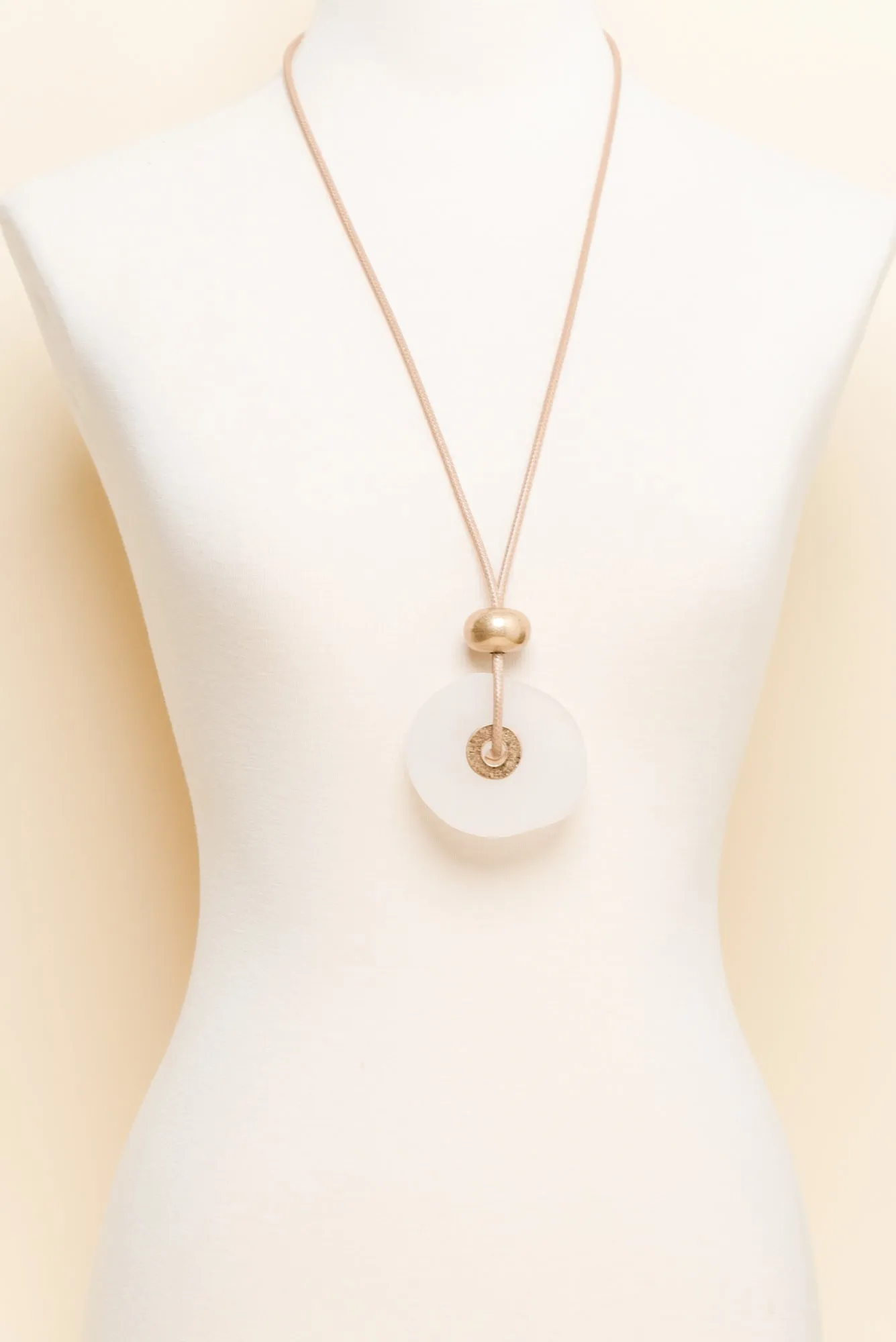 Camille White Stone Pendant Necklace sold by Blue Bungalow product image thumbnail 2