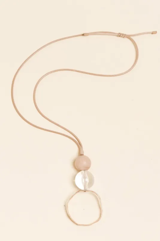 Ambra Natural Beaded Pendant Necklace made by Blue Bungalow