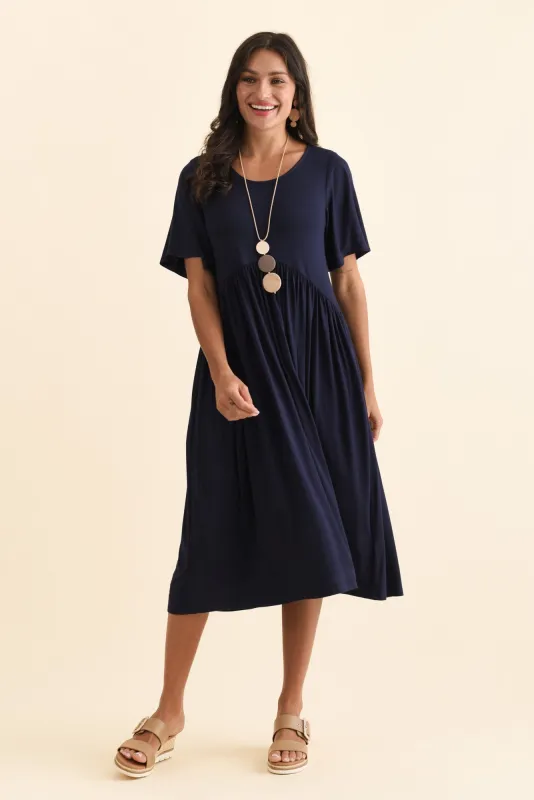 Dalton Navy Crescent Dress made by Blue Bungalow