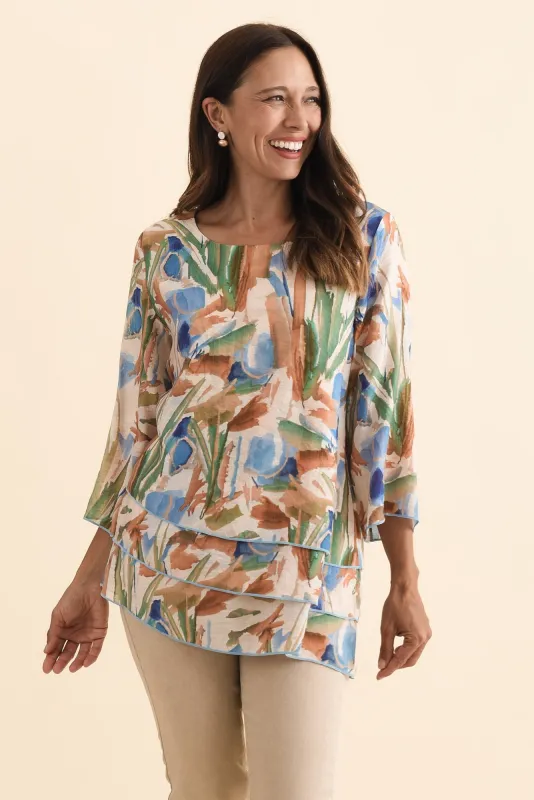 Phil Blue Watercolour Layered Top sold by Blue Bungalow