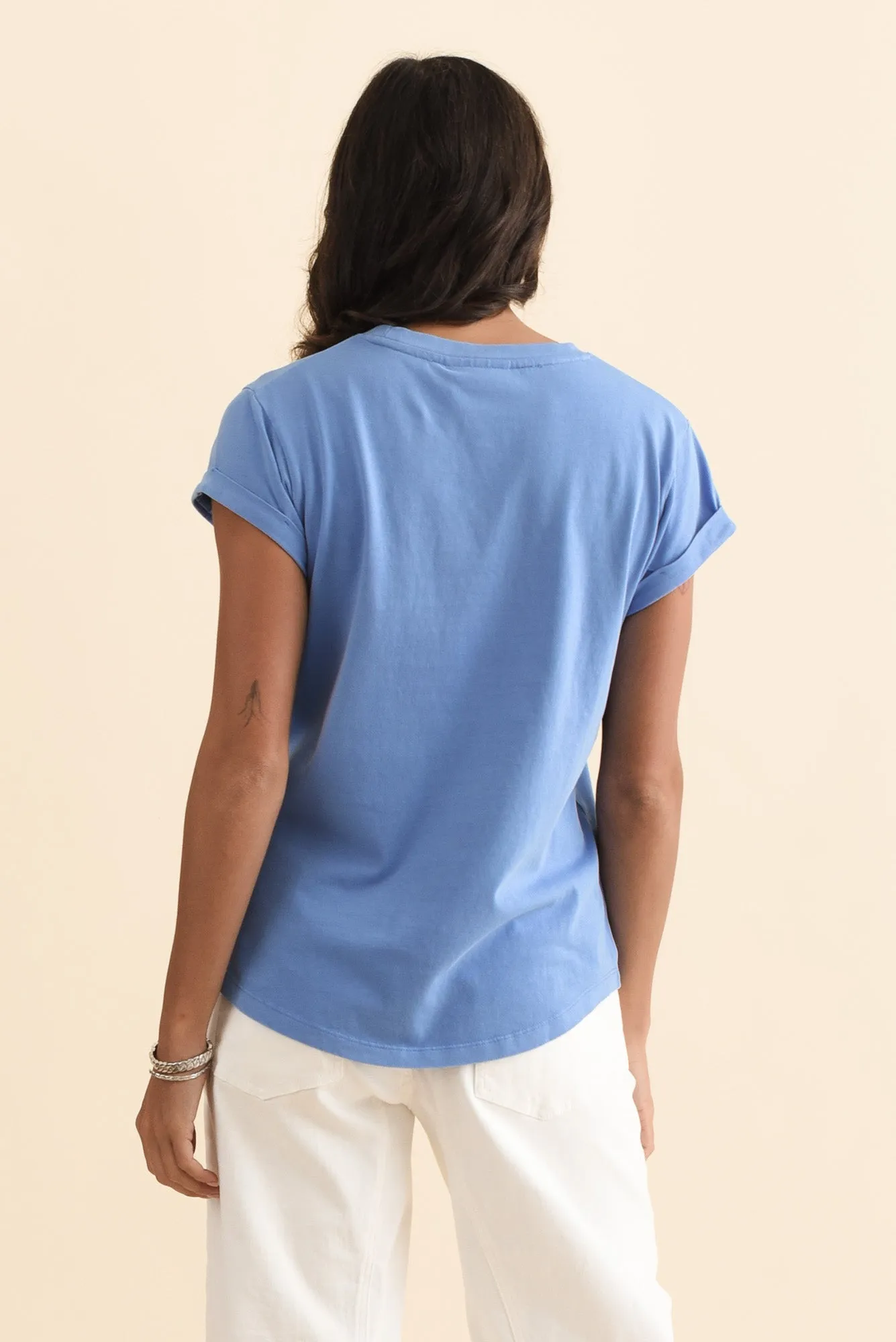 Effortless Blue Cotton Tee sold by Blue Bungalow product image thumbnail 4
