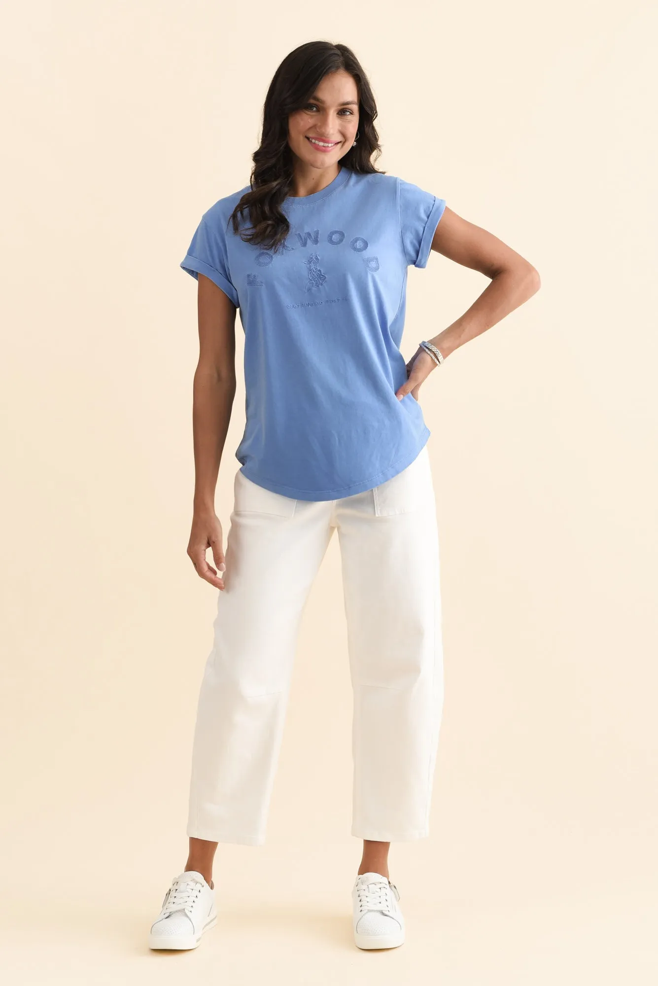 Effortless Blue Cotton Tee sold by Blue Bungalow product image thumbnail 2
