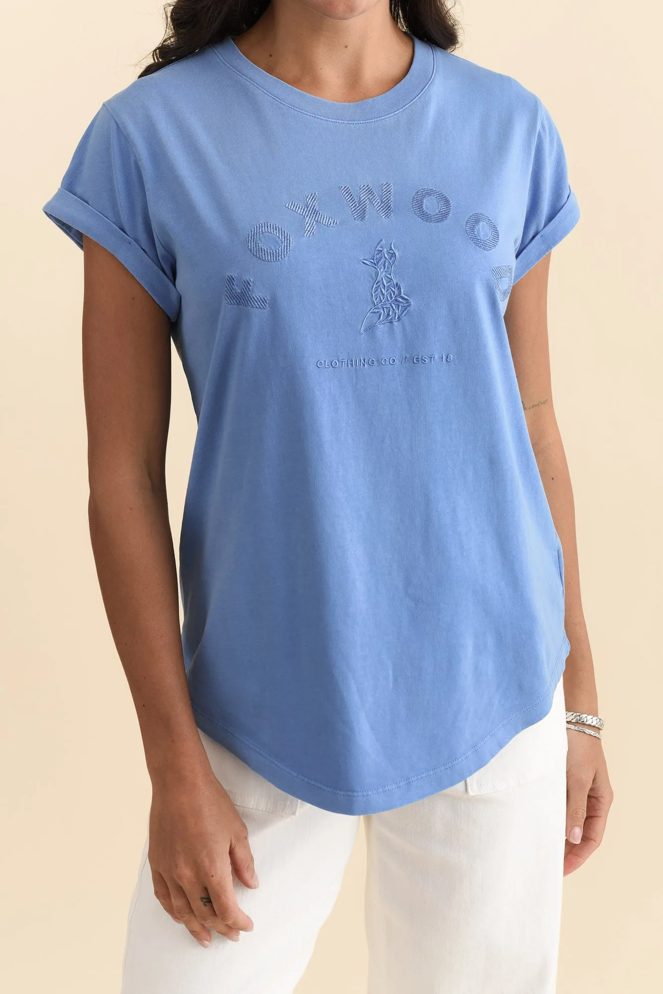 Effortless Blue Cotton Tee sold by Blue Bungalow product image thumbnail 5