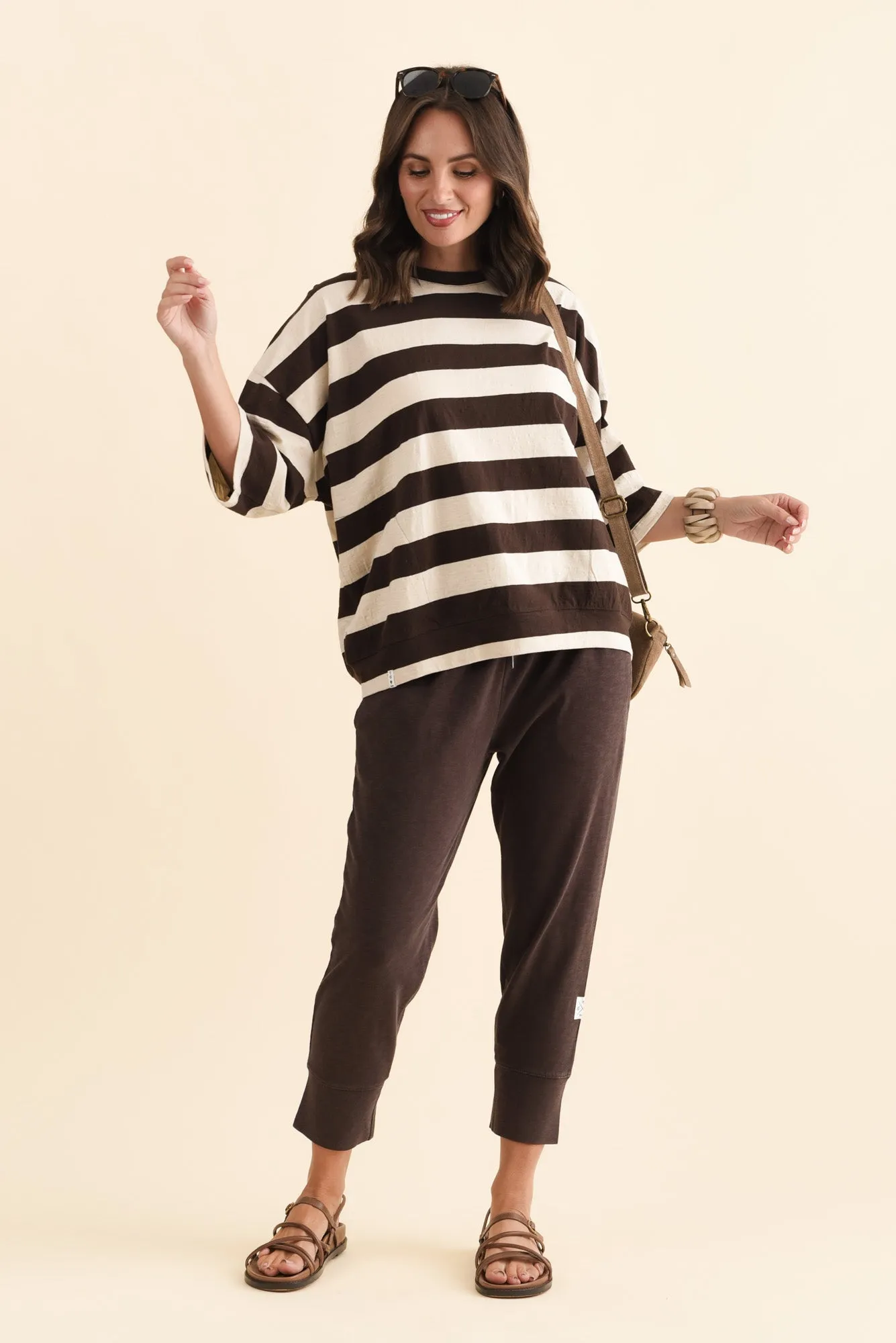 Fundamental Brunch Dark Brown Cotton Pants sold by Blue Bungalow product image thumbnail 3