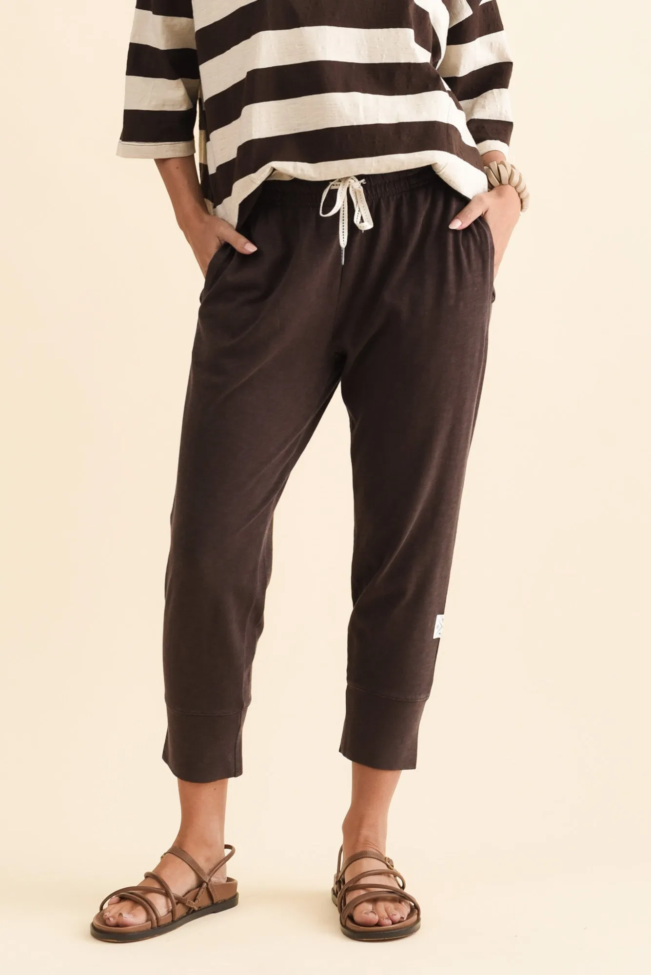 Fundamental Brunch Dark Brown Cotton Pants sold by Blue Bungalow product image thumbnail 2