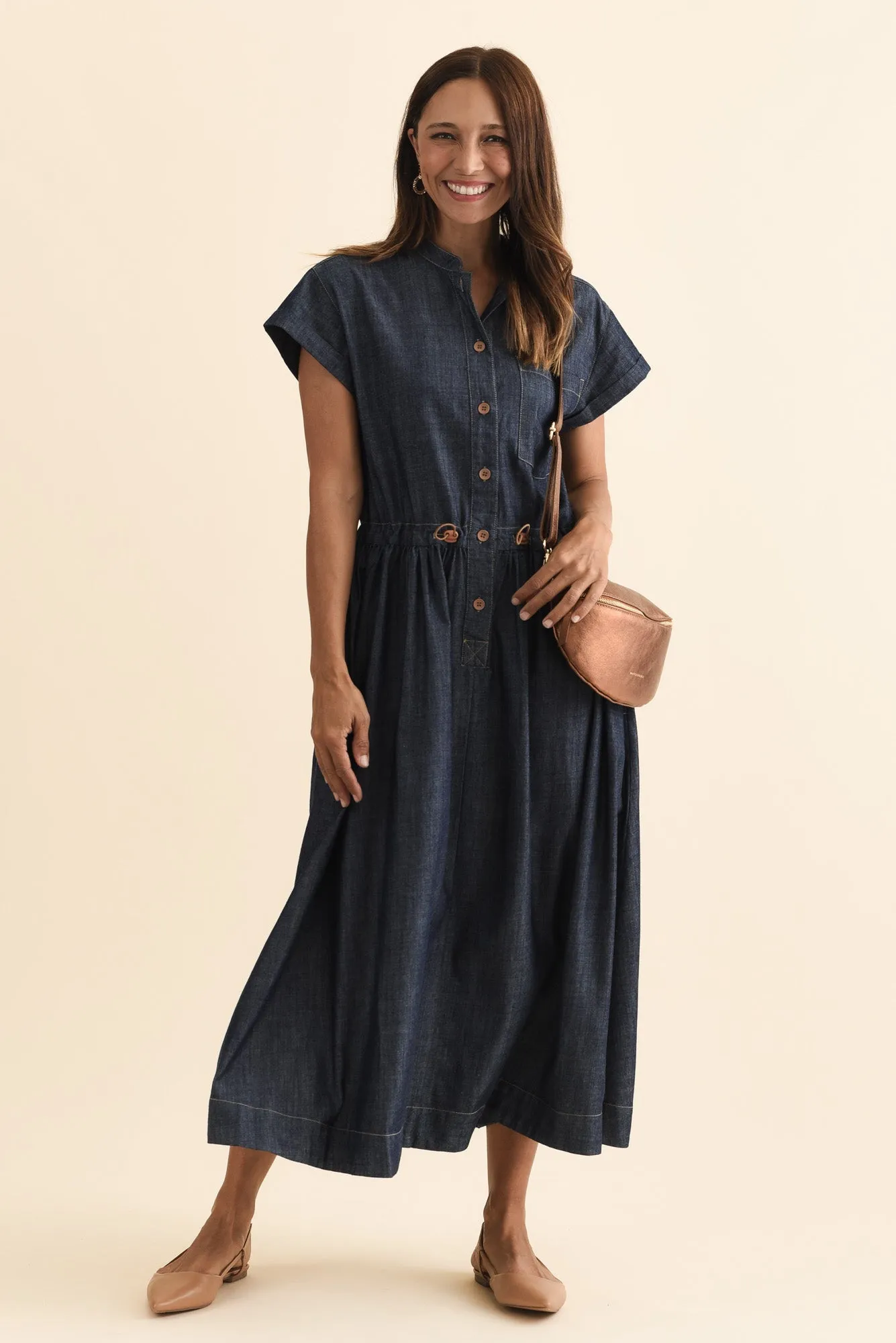 Muhle Indigo Denim Shirt Dress sold by Blue Bungalow