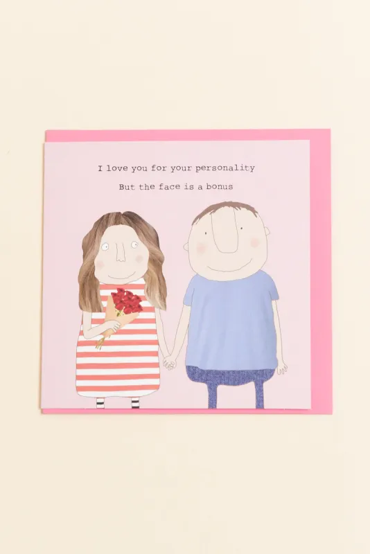 Valentine's Face Card sold by Blue Bungalow