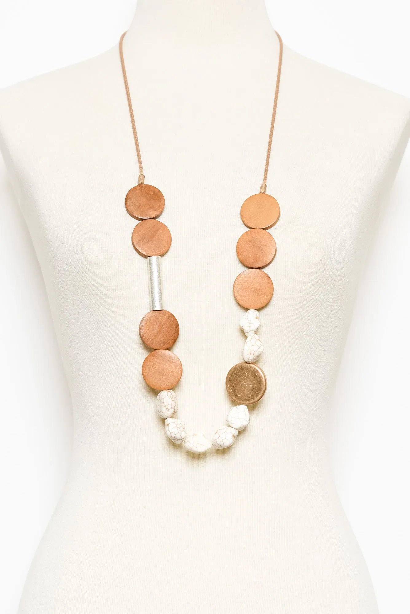 Kimbra Tan Wood Beaded Necklace sold by Blue Bungalow product image thumbnail 2