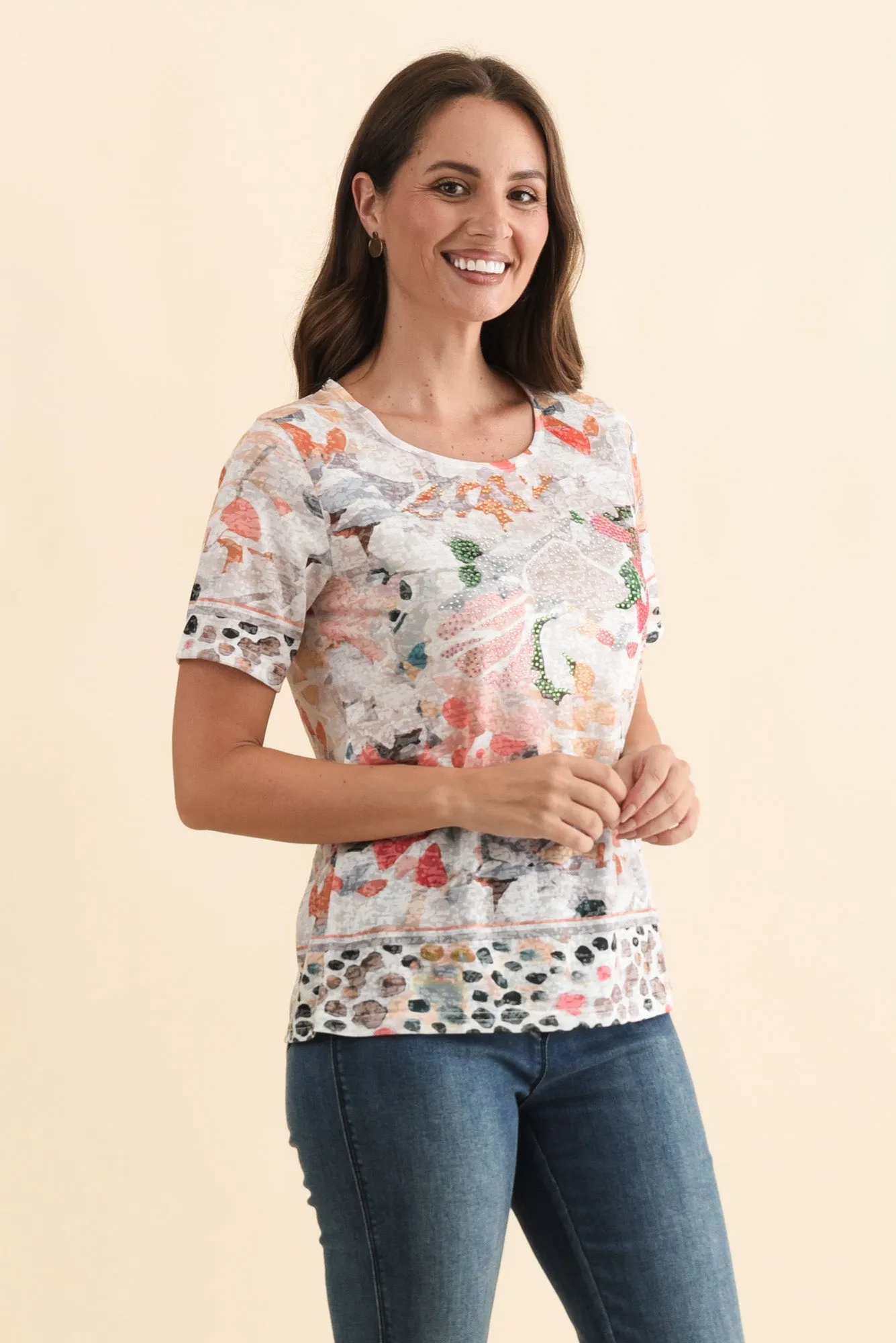 Masie Orange Floral Top sold by Blue Bungalow product image thumbnail 3