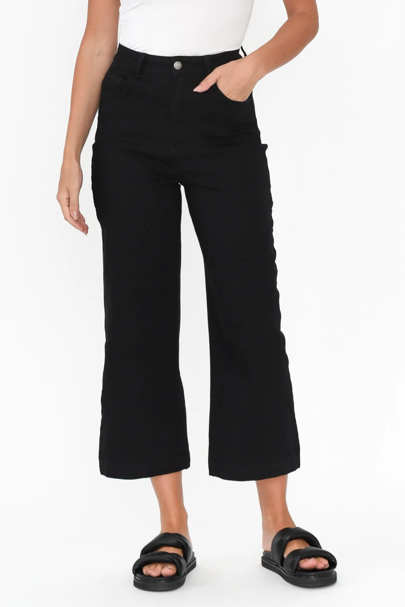 Tabitha Black Denim Crop Jeans sold by Blue Bungalow