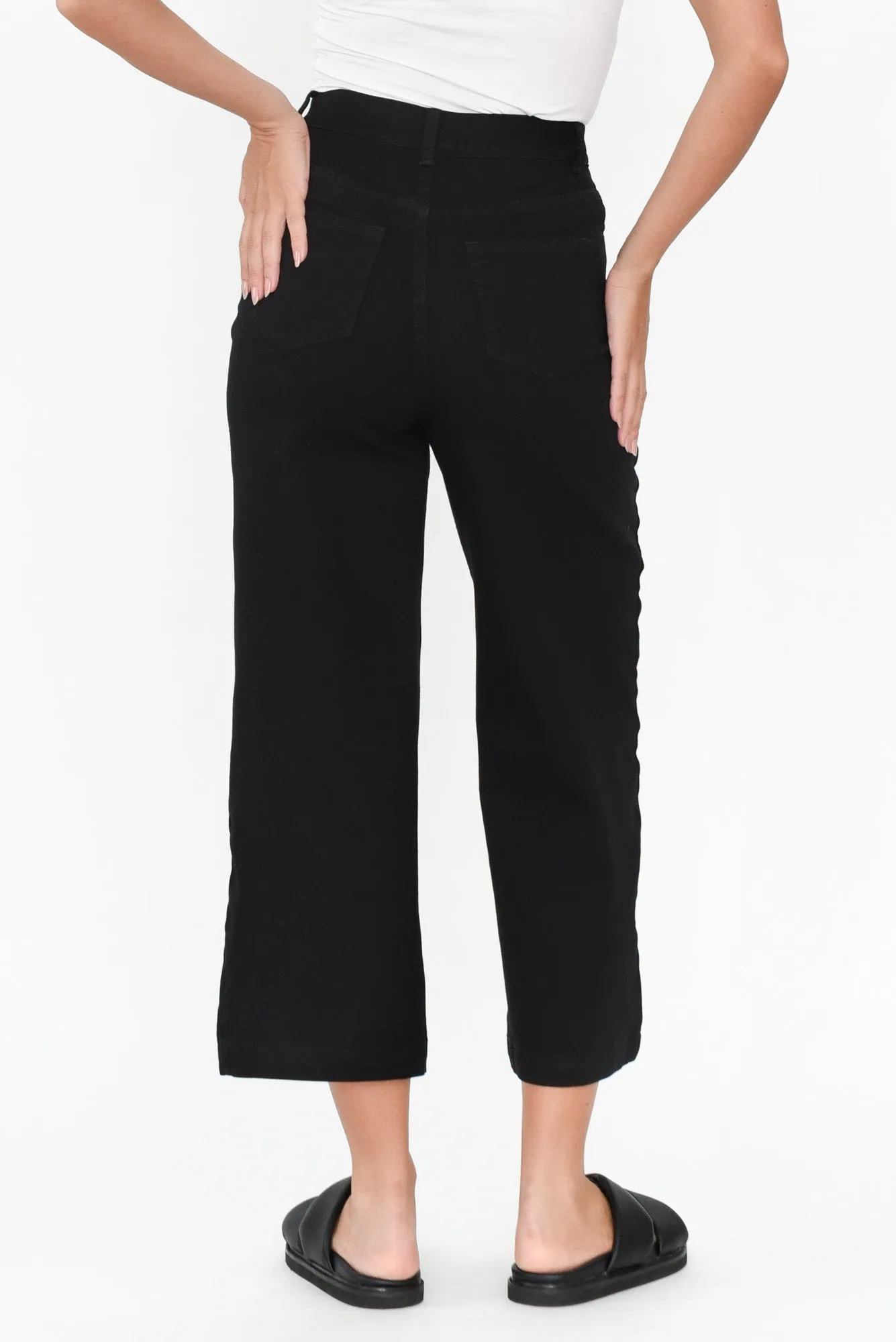 Tabitha Black Denim Crop Jeans sold by Blue Bungalow product image thumbnail 4
