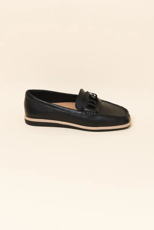 Felix Black Leather Buckle Loafer sold by Blue Bungalow
