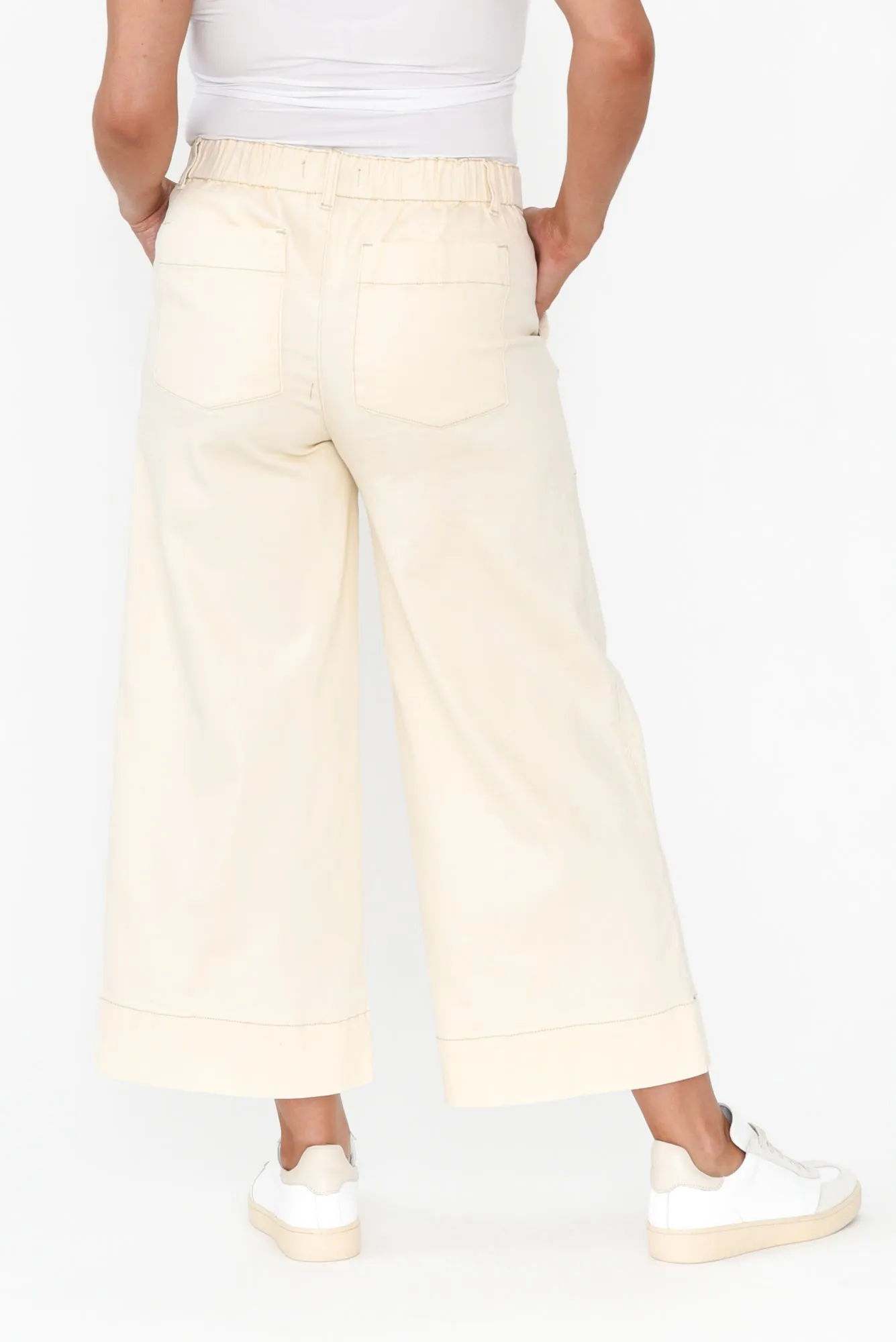Narcisa Cream Wide Leg Jeans sold by Blue Bungalow product image thumbnail 5