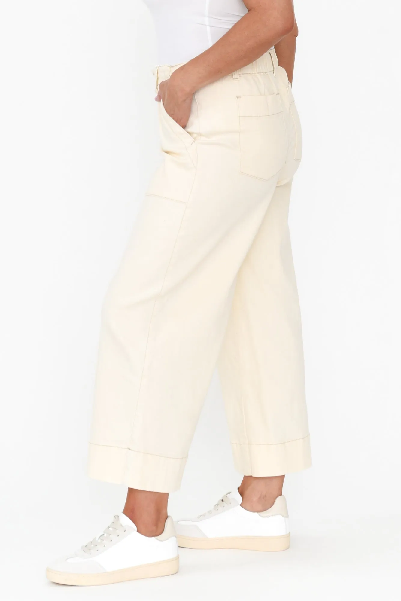 Narcisa Cream Wide Leg Jeans sold by Blue Bungalow product image thumbnail 4