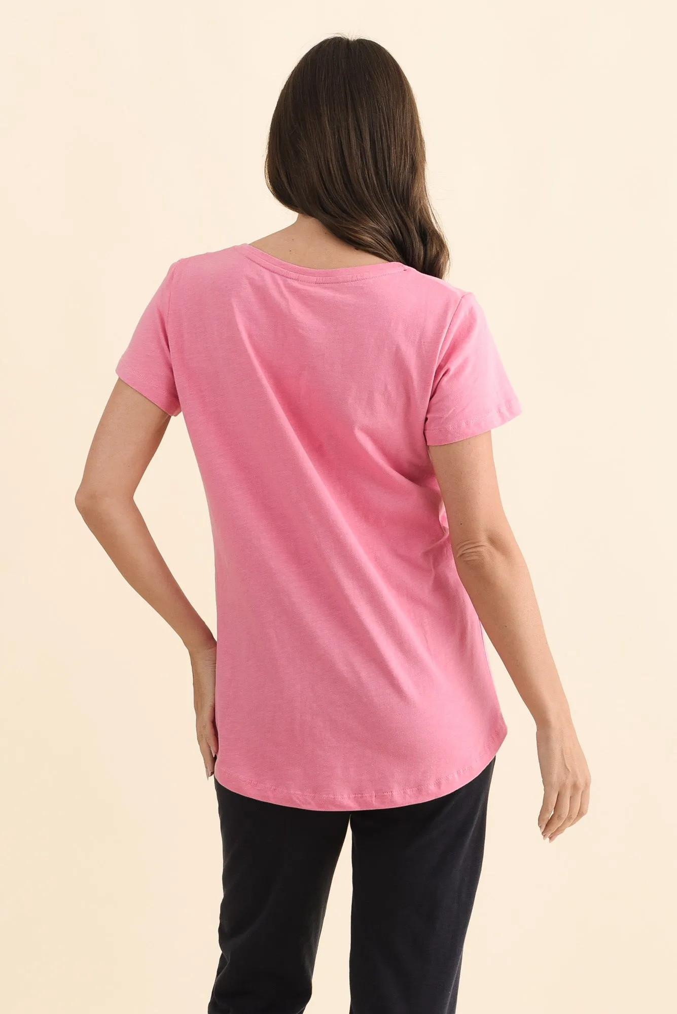 One Heart Blush Pink Cotton Tee sold by Blue Bungalow product image thumbnail 4