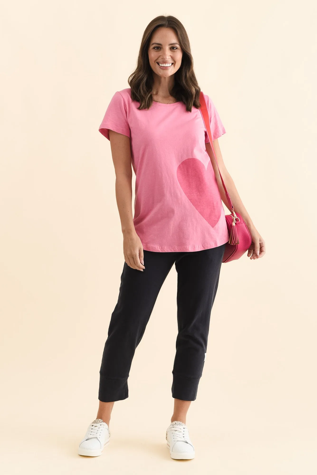 One Heart Blush Pink Cotton Tee sold by Blue Bungalow product image thumbnail 2