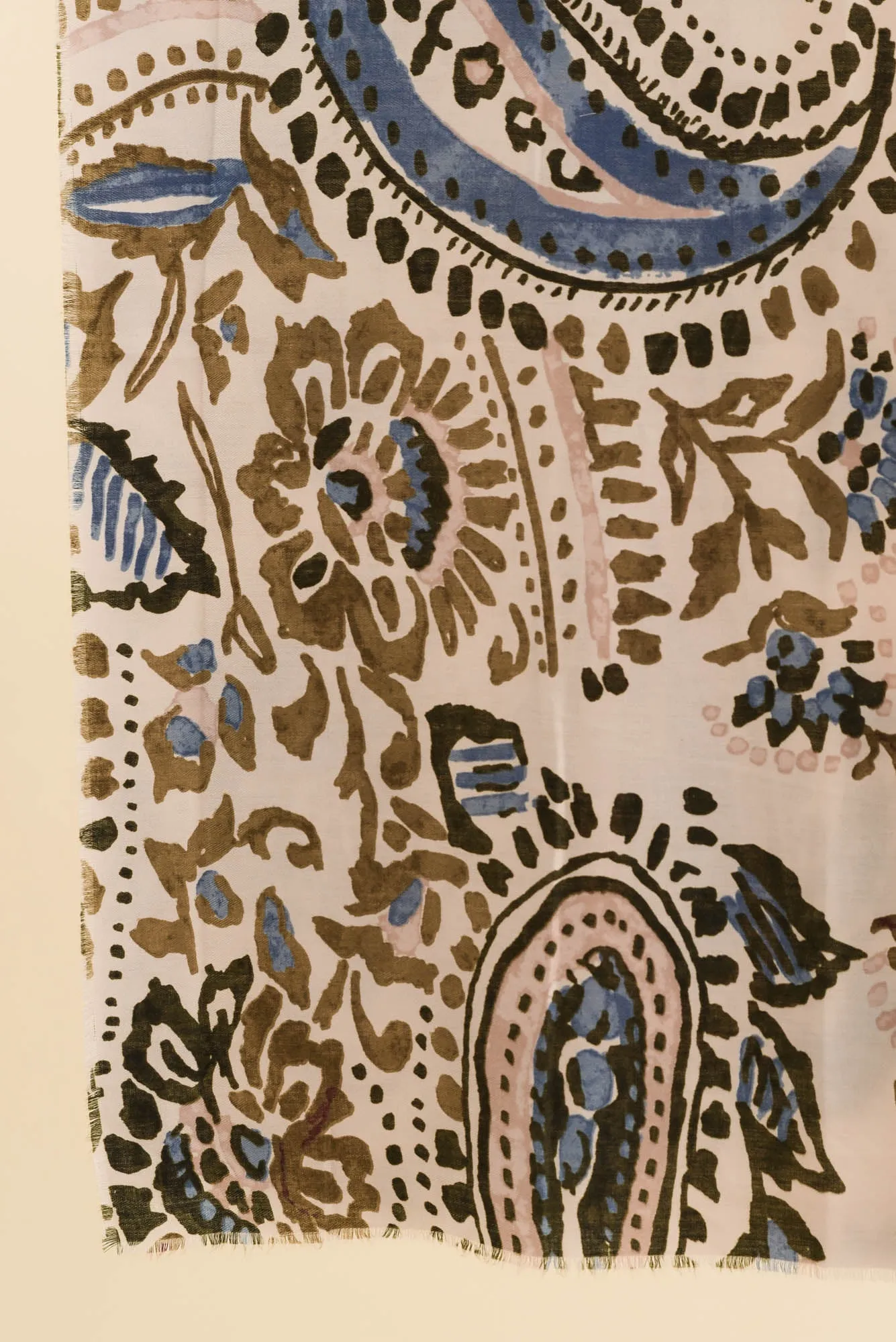 Cardiff Cream Paisley Scarf sold by Blue Bungalow product image thumbnail 3