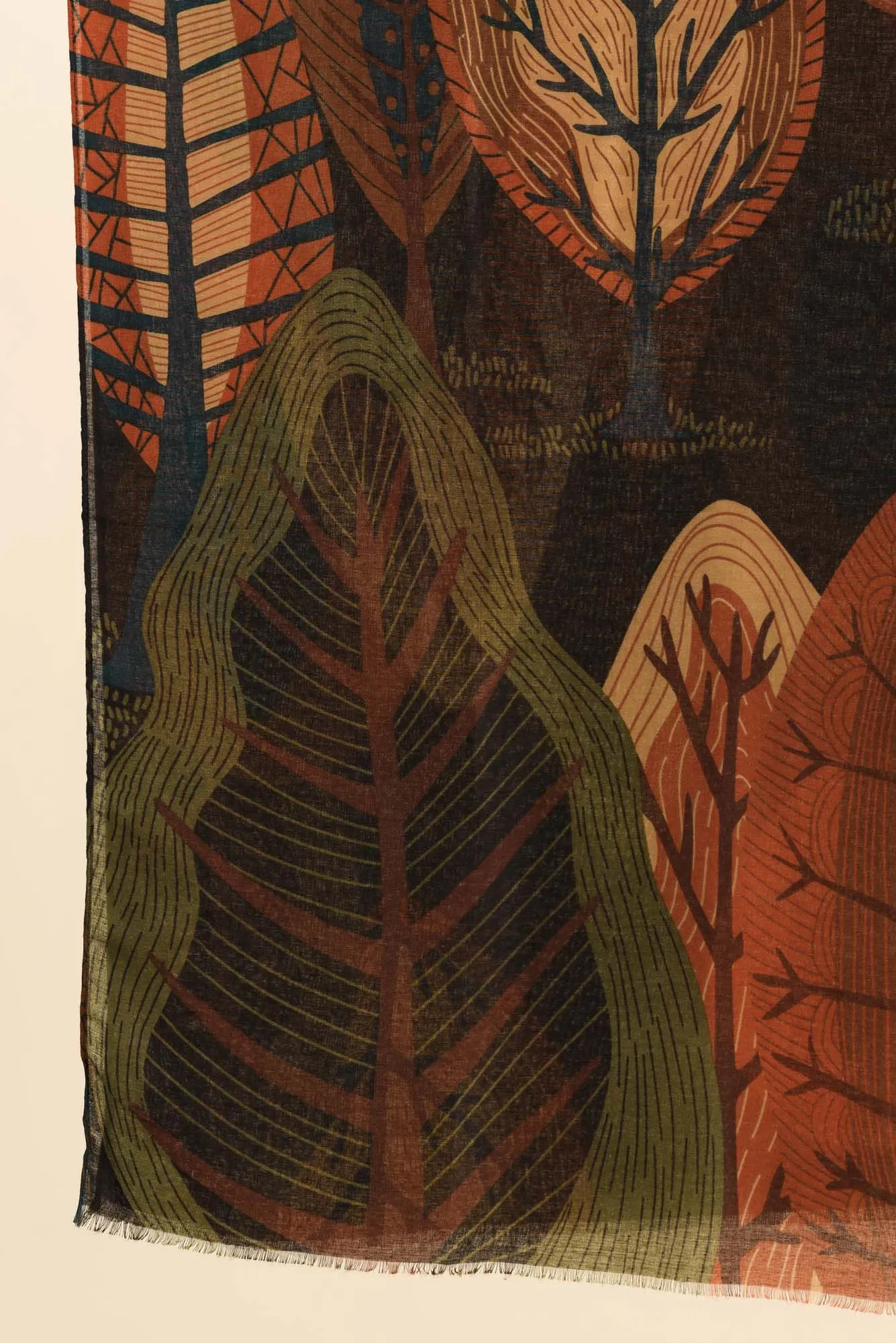 Linnea Brown Leaf Scarf sold by Blue Bungalow product image thumbnail 3