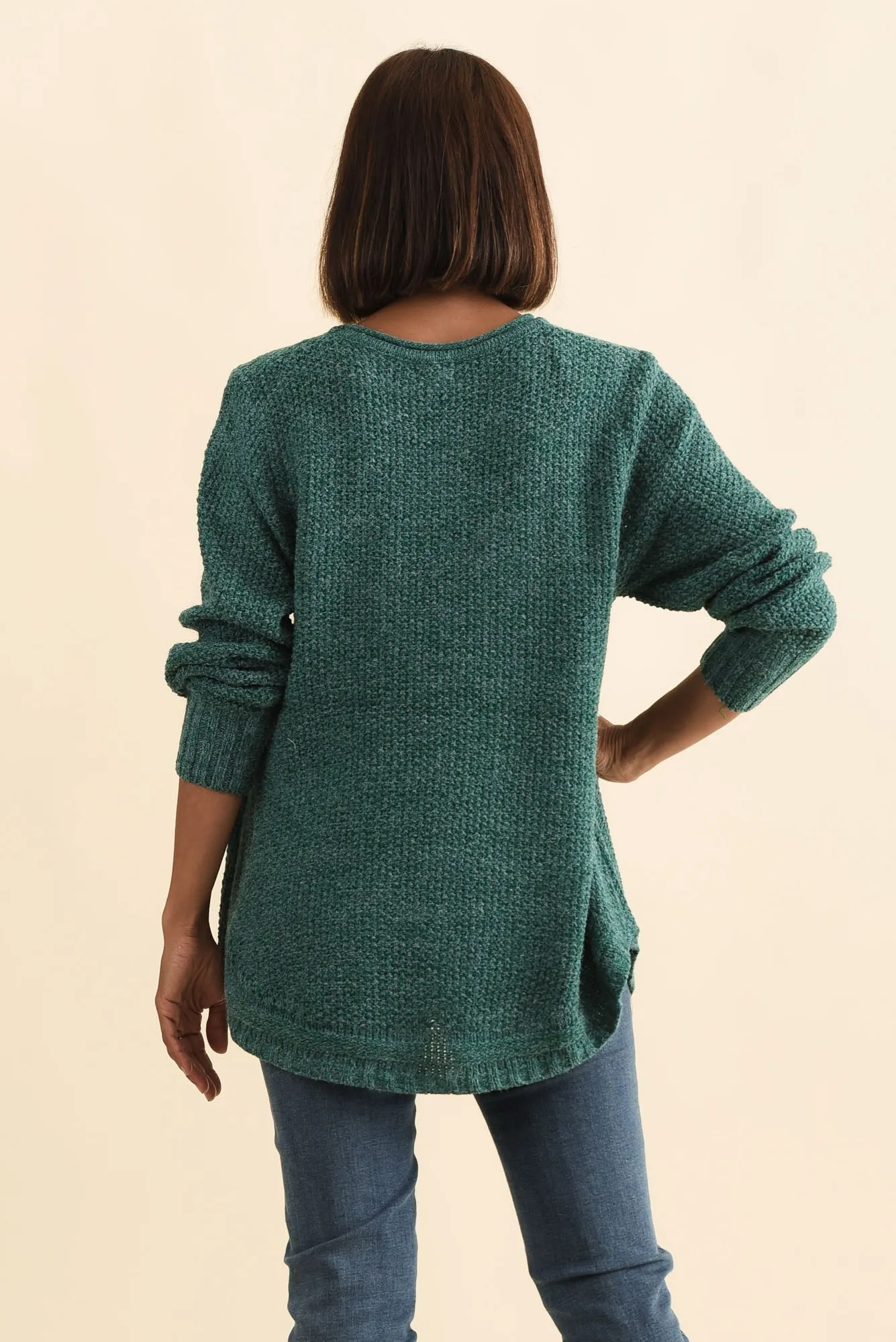 Lucas Teal Knit Button Jumper sold by Blue Bungalow product image thumbnail 4