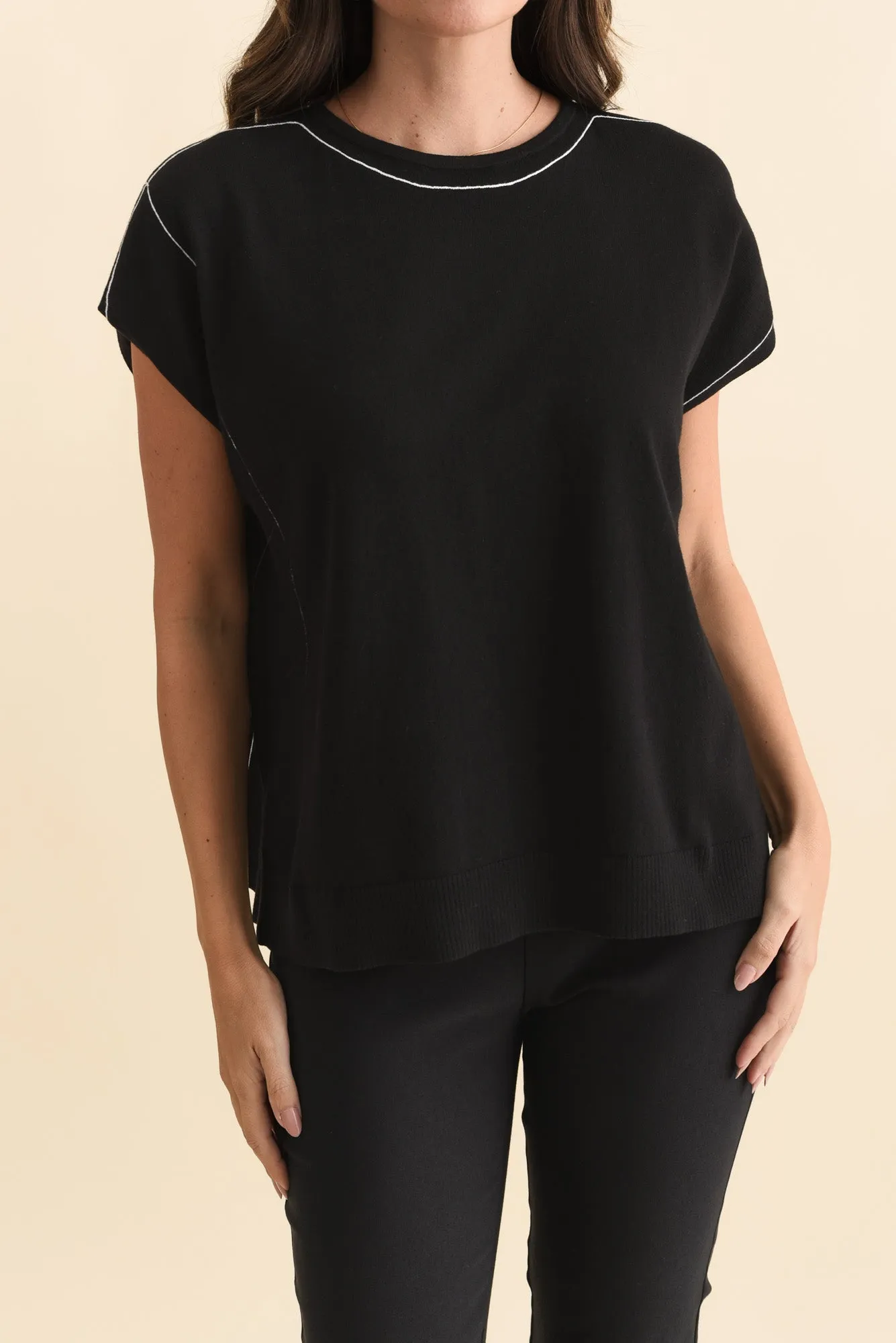 Orla Black Cotton Blend Knit Top sold by Blue Bungalow product image thumbnail 5