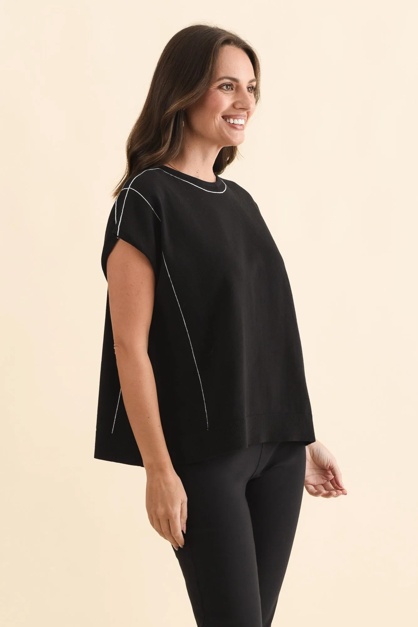 Orla Black Cotton Blend Knit Top sold by Blue Bungalow product image thumbnail 3