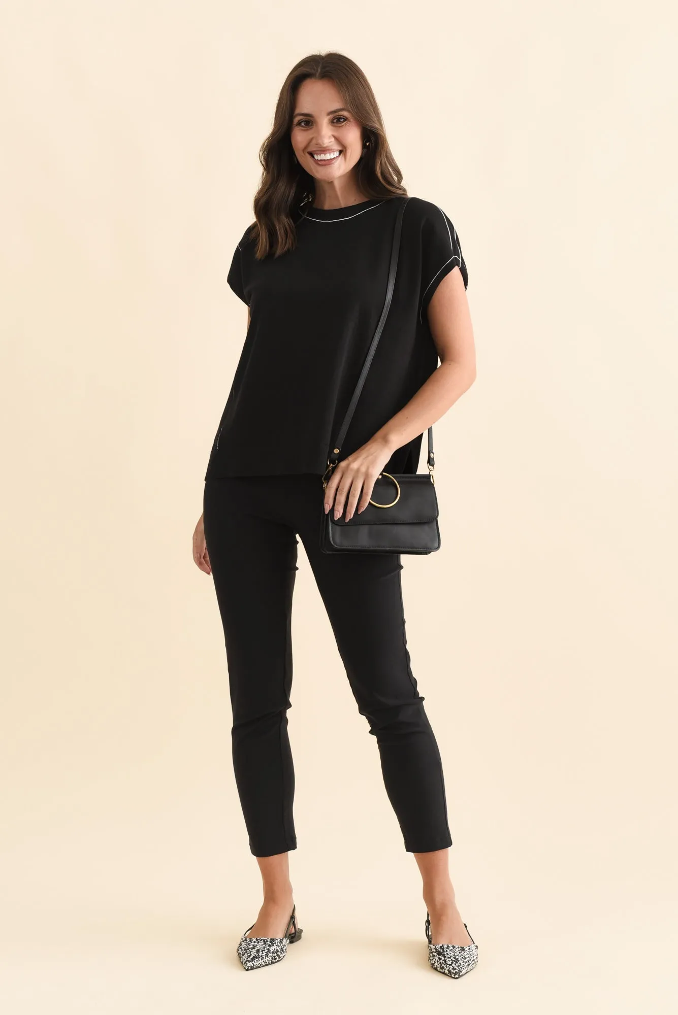 Orla Black Cotton Blend Knit Top sold by Blue Bungalow product image thumbnail 2