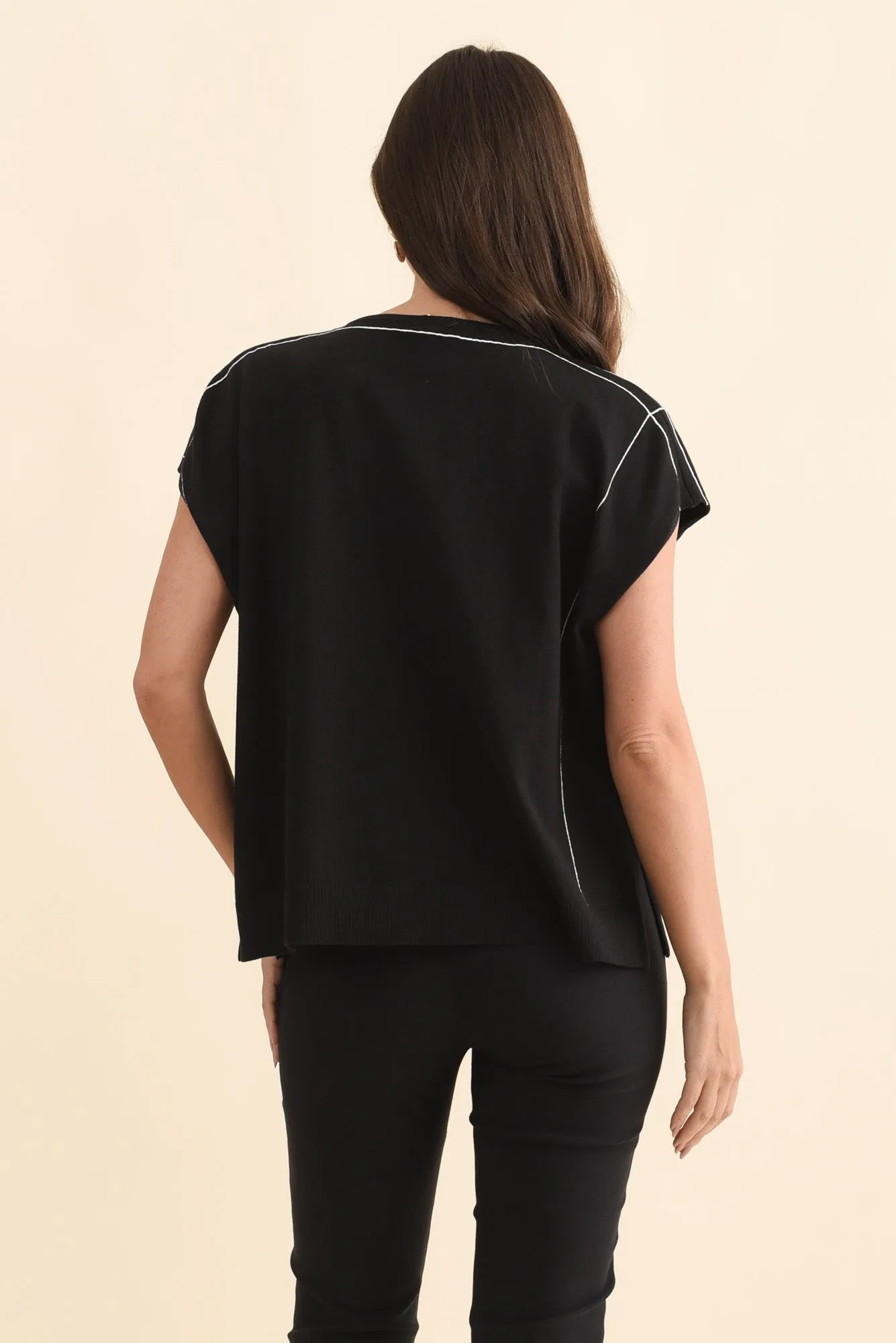 Orla Black Cotton Blend Knit Top sold by Blue Bungalow product image thumbnail 4