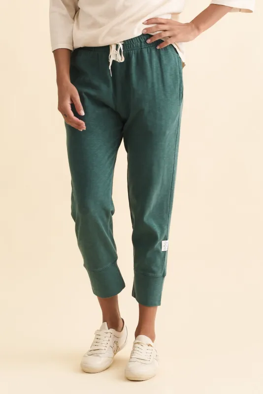 Fundamental Brunch Teal Cotton Sweatpants made by Blue Bungalow