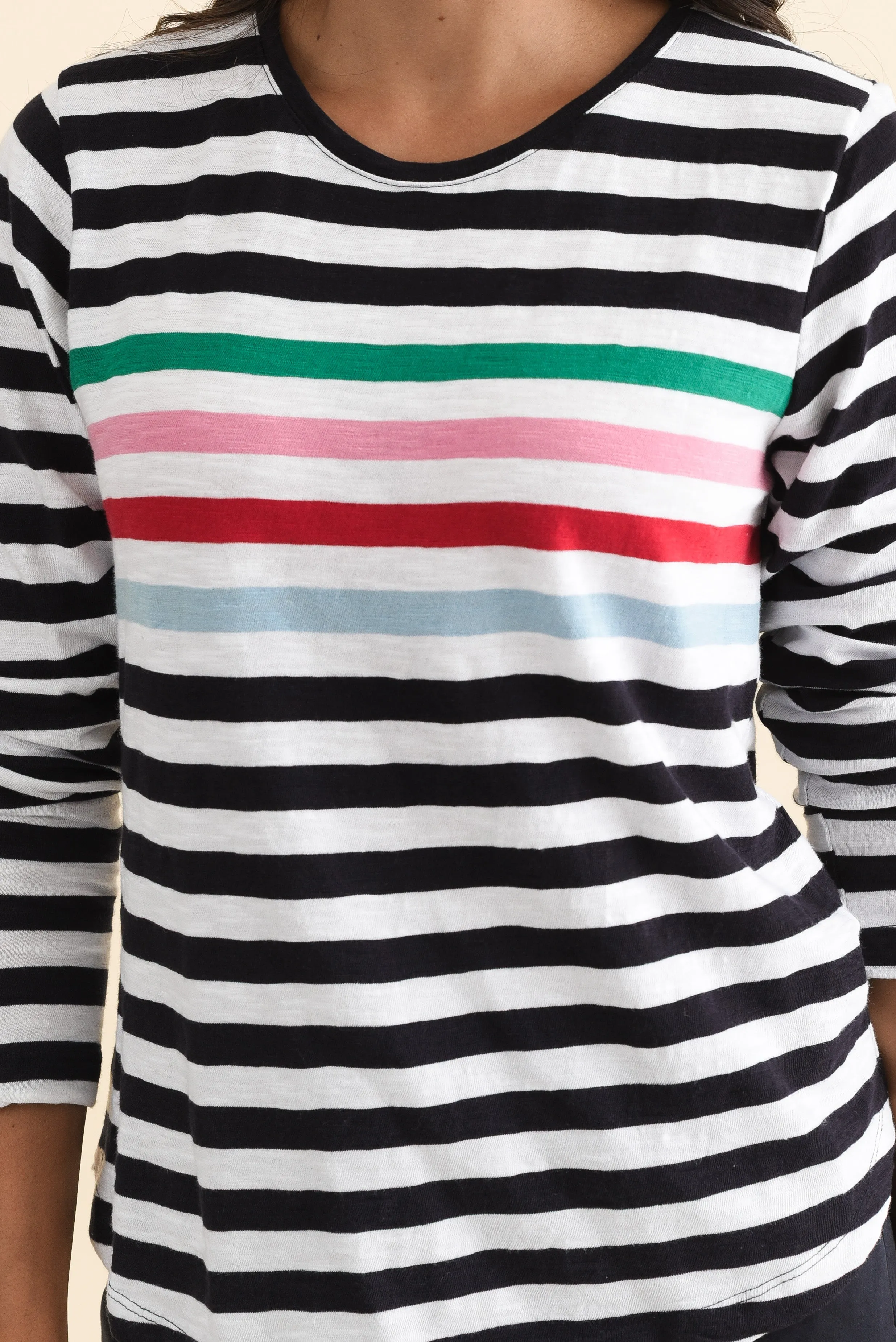 Harmony Navy Stripe Cotton Long Sleeve Tee sold by Blue Bungalow product image thumbnail 5
